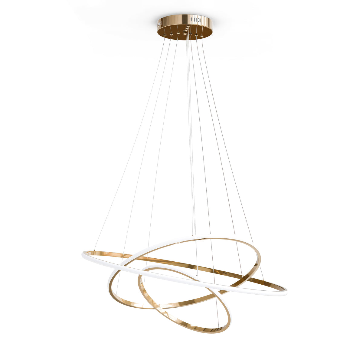 Lampa Movimento wisząca LED z trzema pętlami światła w stylu glamour – zdjęcie główne | Pillovely