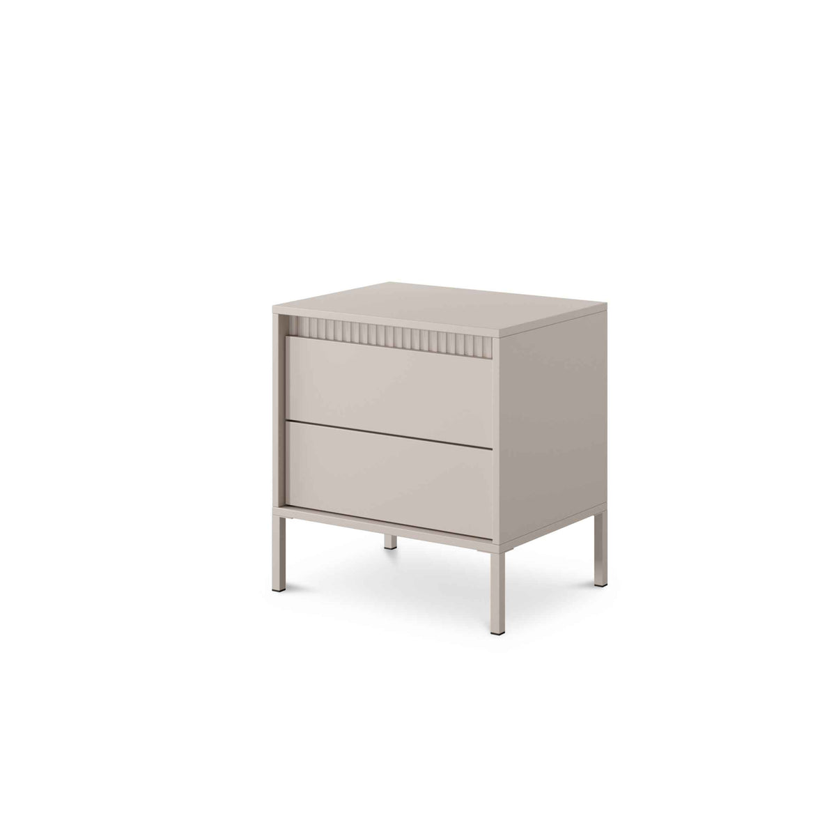 Szafka nocna Senra z 2 szufladami 54x56 cm w stylu nowoczesnym – widok pod kątem | Pillovely