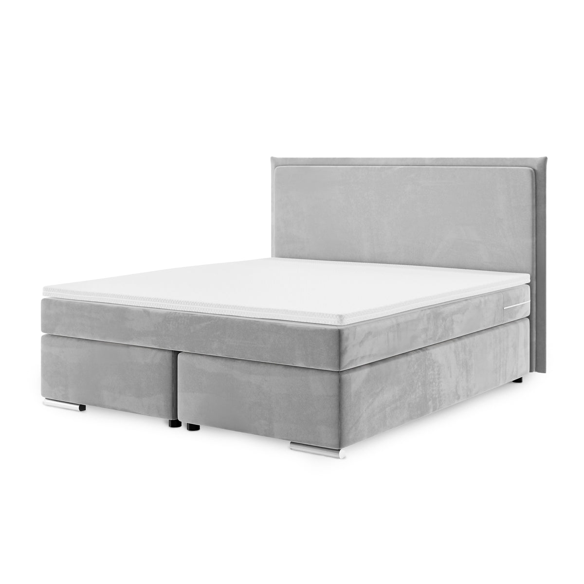 Bergan Continental Divan Bed with Decorative Piping 140x200, 160x200 and 180x200, Minimalist Style – angled view | Pillovely