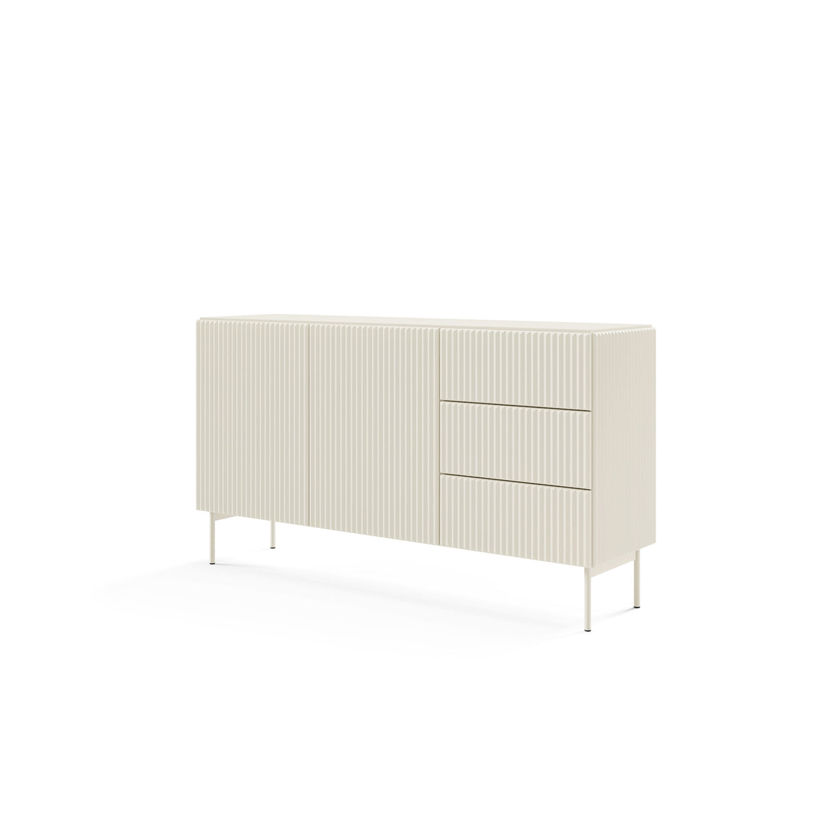 Komoda MuzZI z drzwiami i szufladami 147x81 w stylu nowoczesnym – widok pod kątem | Pillovely