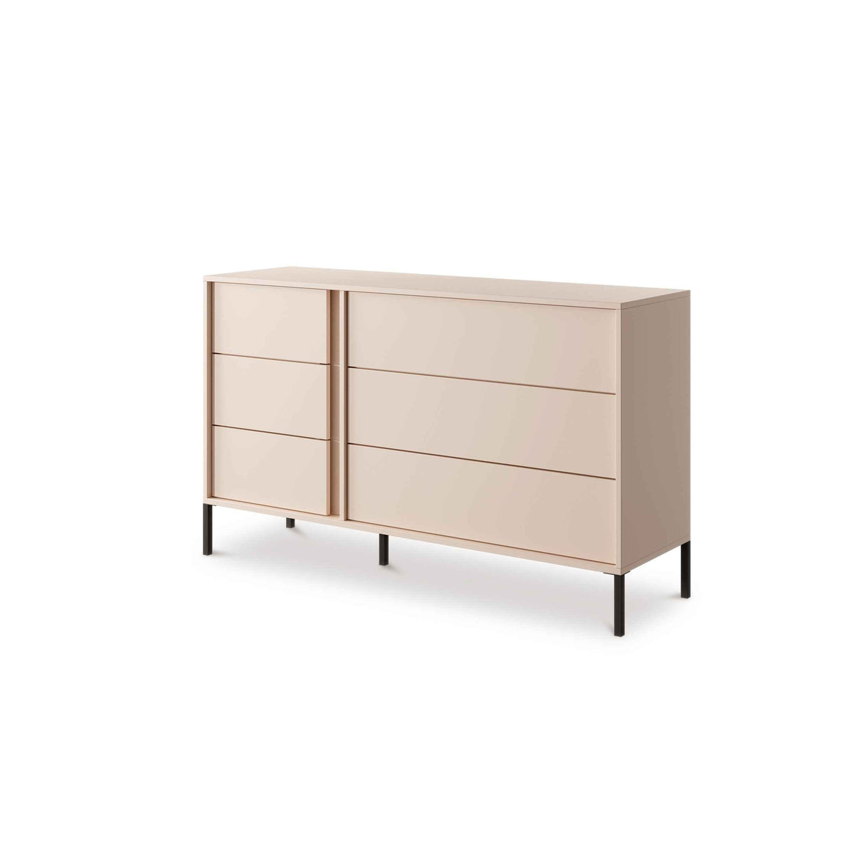 Komoda 137x81 z 6 szufladami w stylu minimalistycznym | Dust NIE