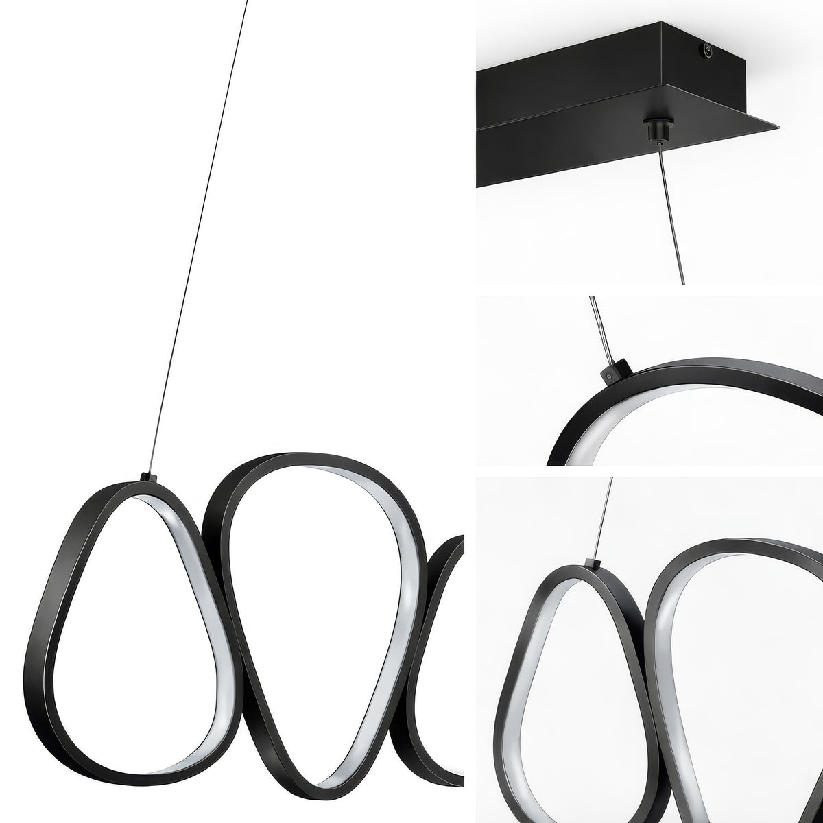 Lampa Loria wisząca LED z czterema pętlami światła w stylu nowoczesnym – zdjęcie 3