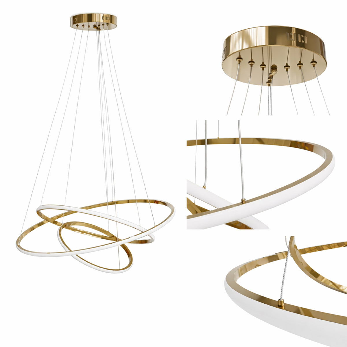 Movimento LED Pendant Lamp with Three Light Loops, Glamour Style – photo 3