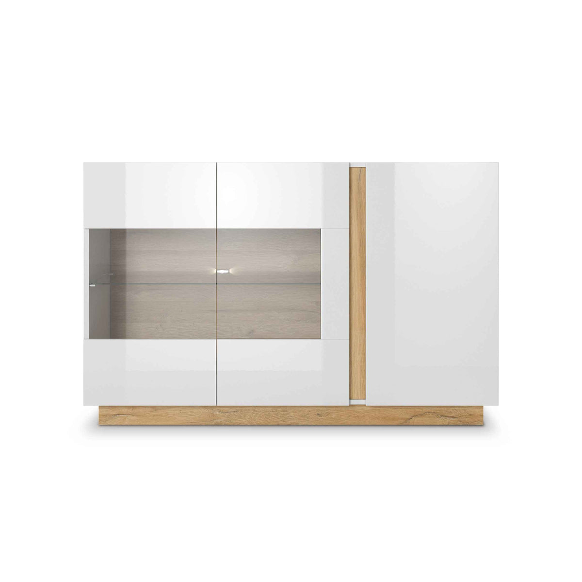Komoda Armelia z witryną 138x91 w stylu nowoczesnym – widok z przodu | Pillovely