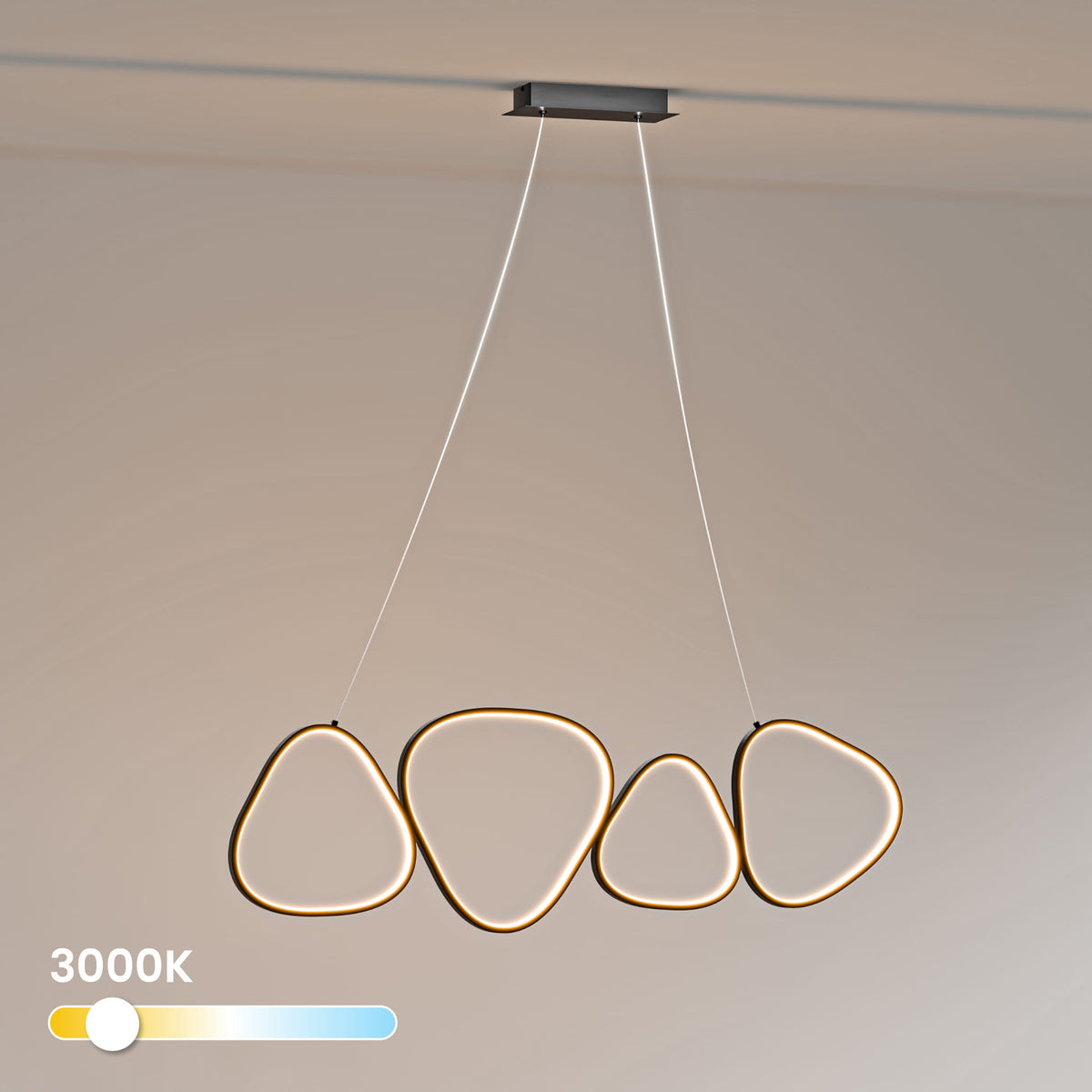Lampa Loria wisząca LED z czterema pętlami światła w stylu nowoczesnym – zdjęcie 4