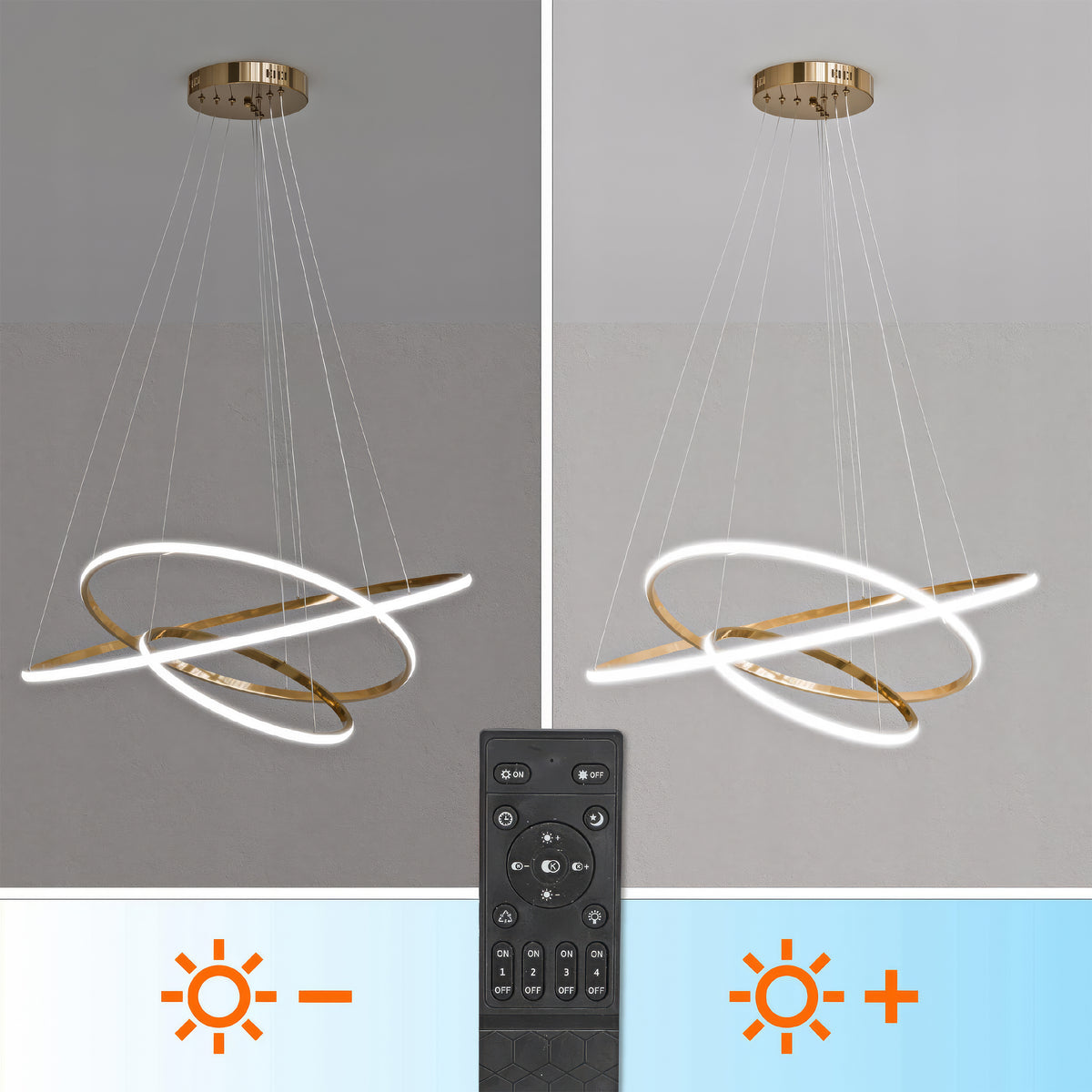 Movimento LED Pendant Lamp with Three Light Loops, Glamour Style – photo 4