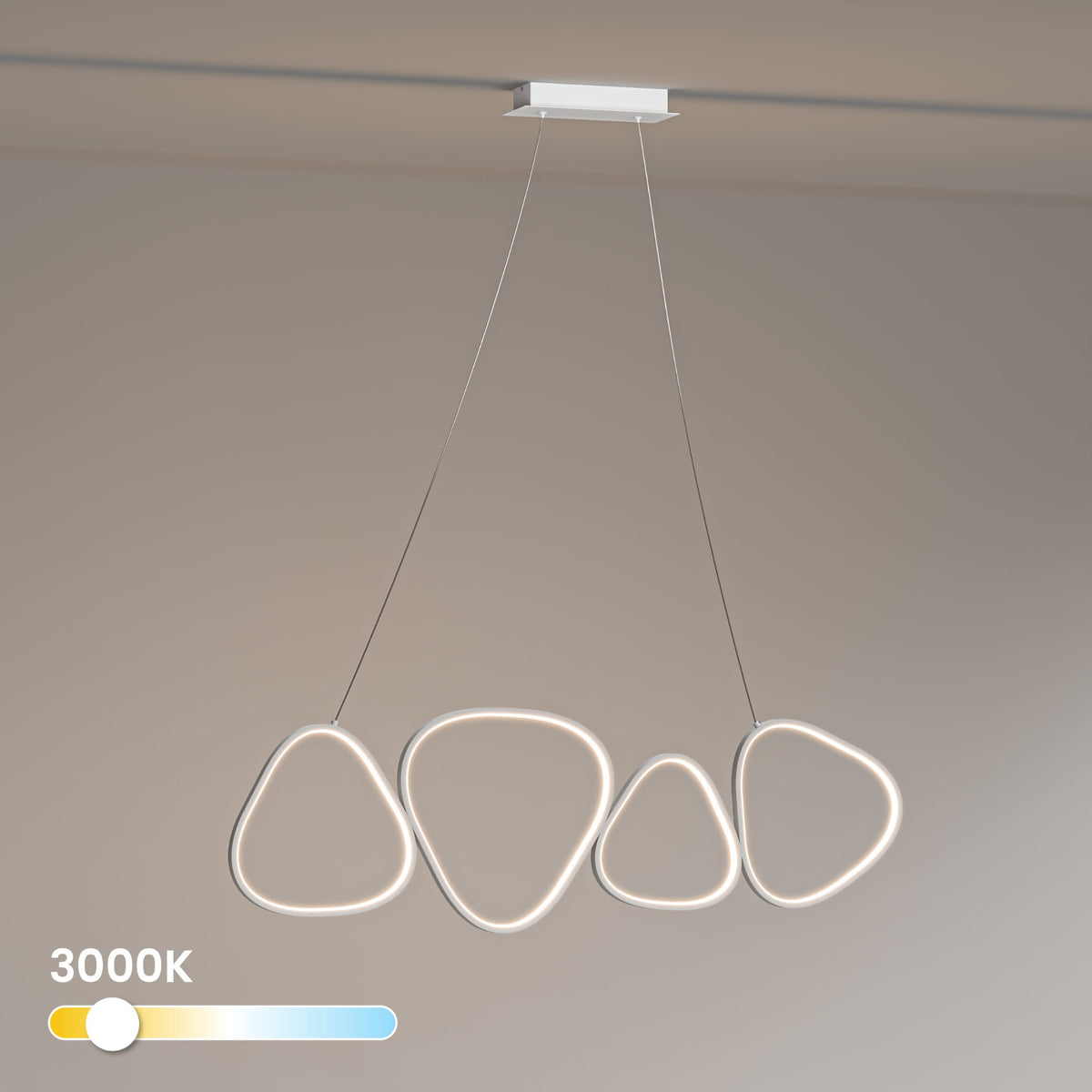 Lampa Loria wisząca LED z czterema pętlami światła w stylu nowoczesnym – zdjęcie 7