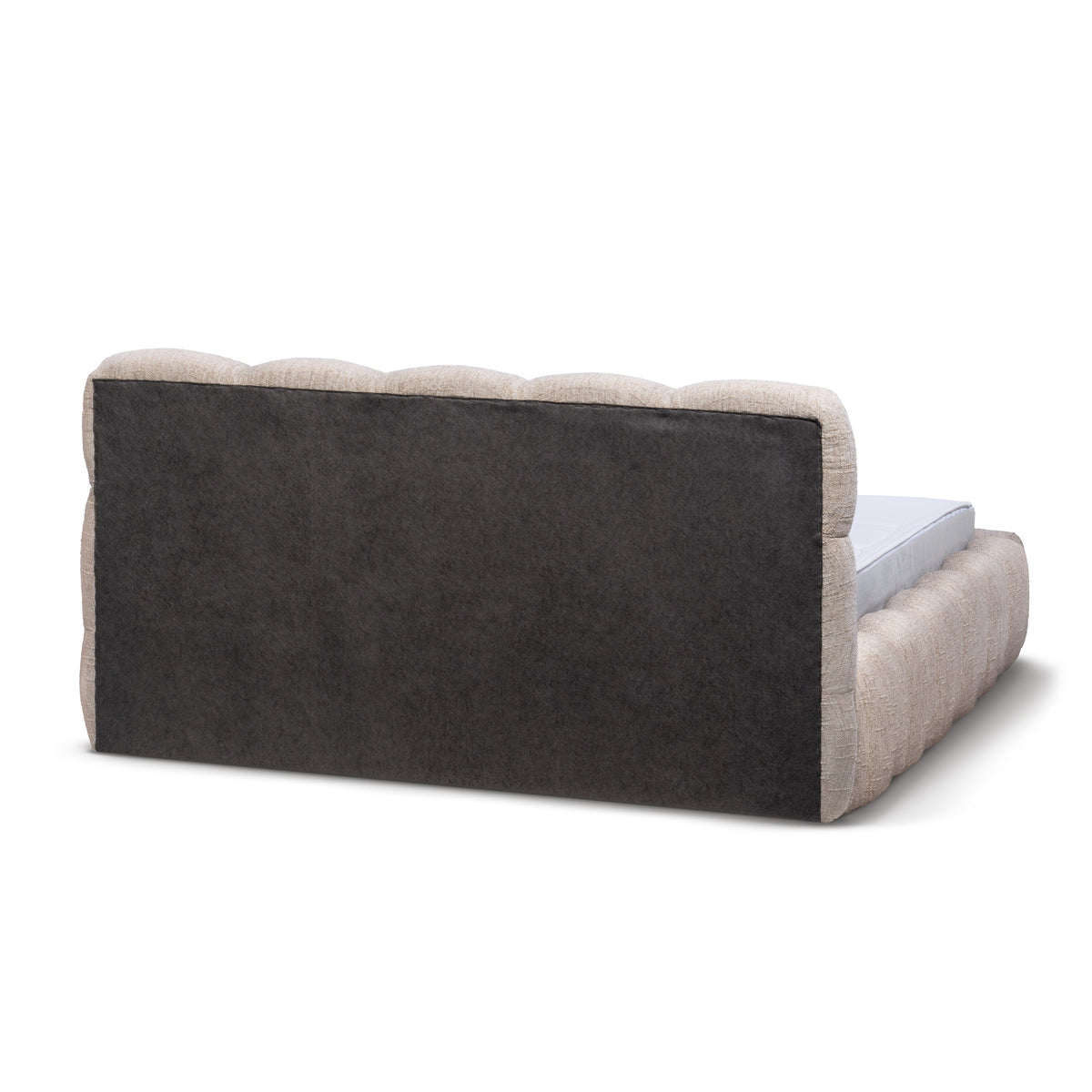 Mevy Upholstered Ottoman Bed with Storage, Minimalist Style – back view