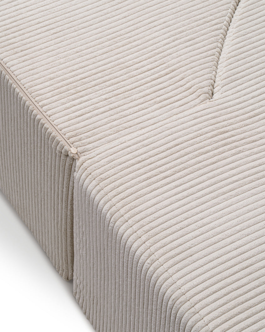 Sofa Lunaria piankowa modułowa 200 cm z funkcją spania w stylu japandi – zbliżenie na detale i fakturę