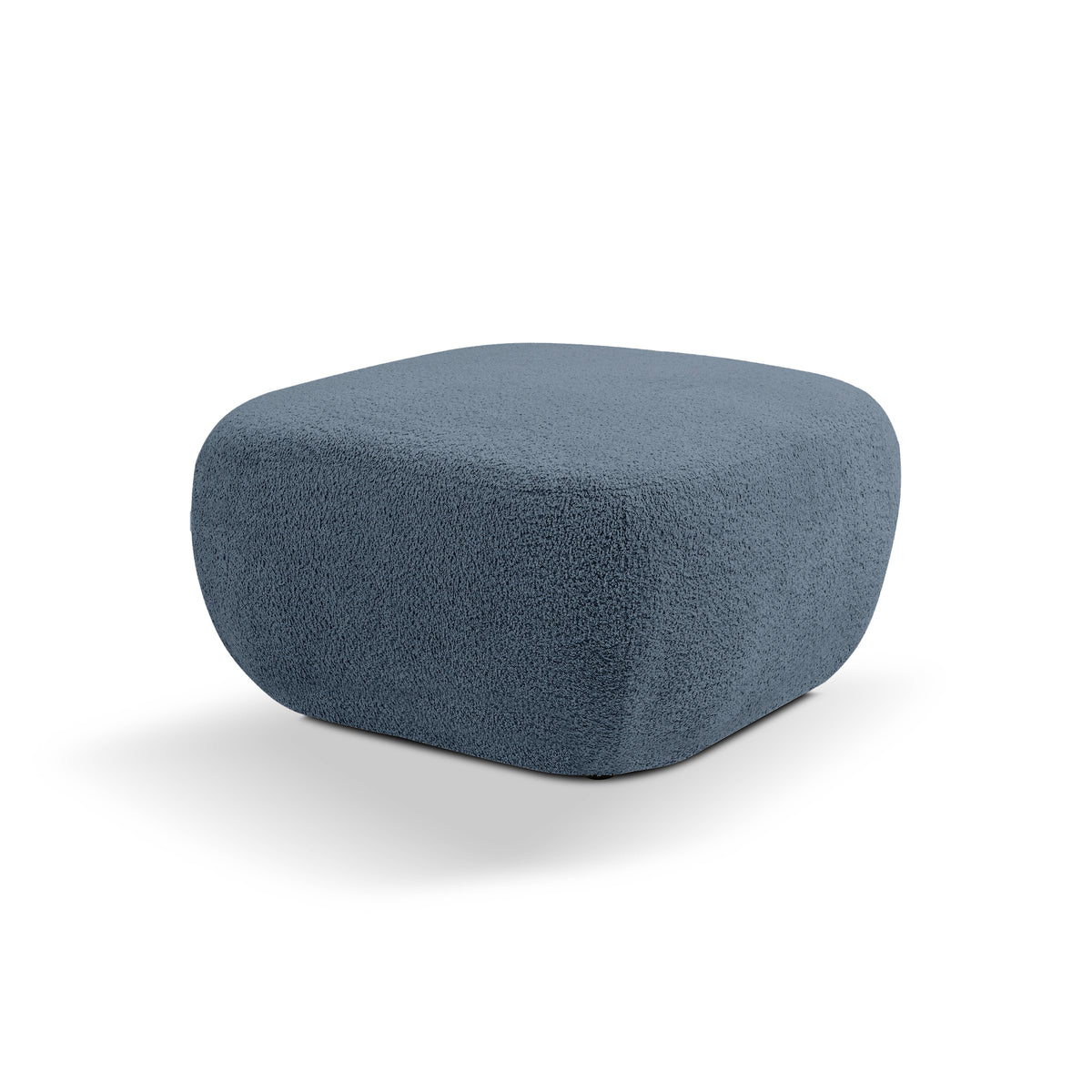 Pufa w stylu organic modern 75×39 cm, tkanina Abriamo | OLEMO Niebieski Bazalt (ABRIAMO 13)