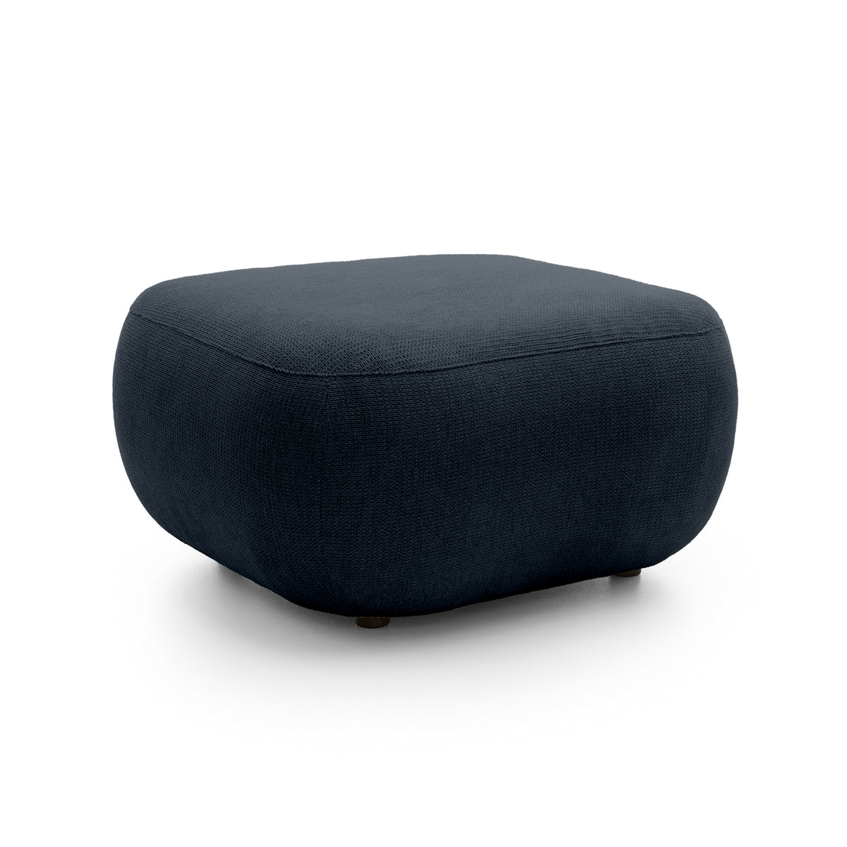 Pufa wypoczynkowa 75x39 cm z pianki PUR w stylu japandi, tkanina Aragon | OLEMO Nocny Lazur (ARAGON 79)