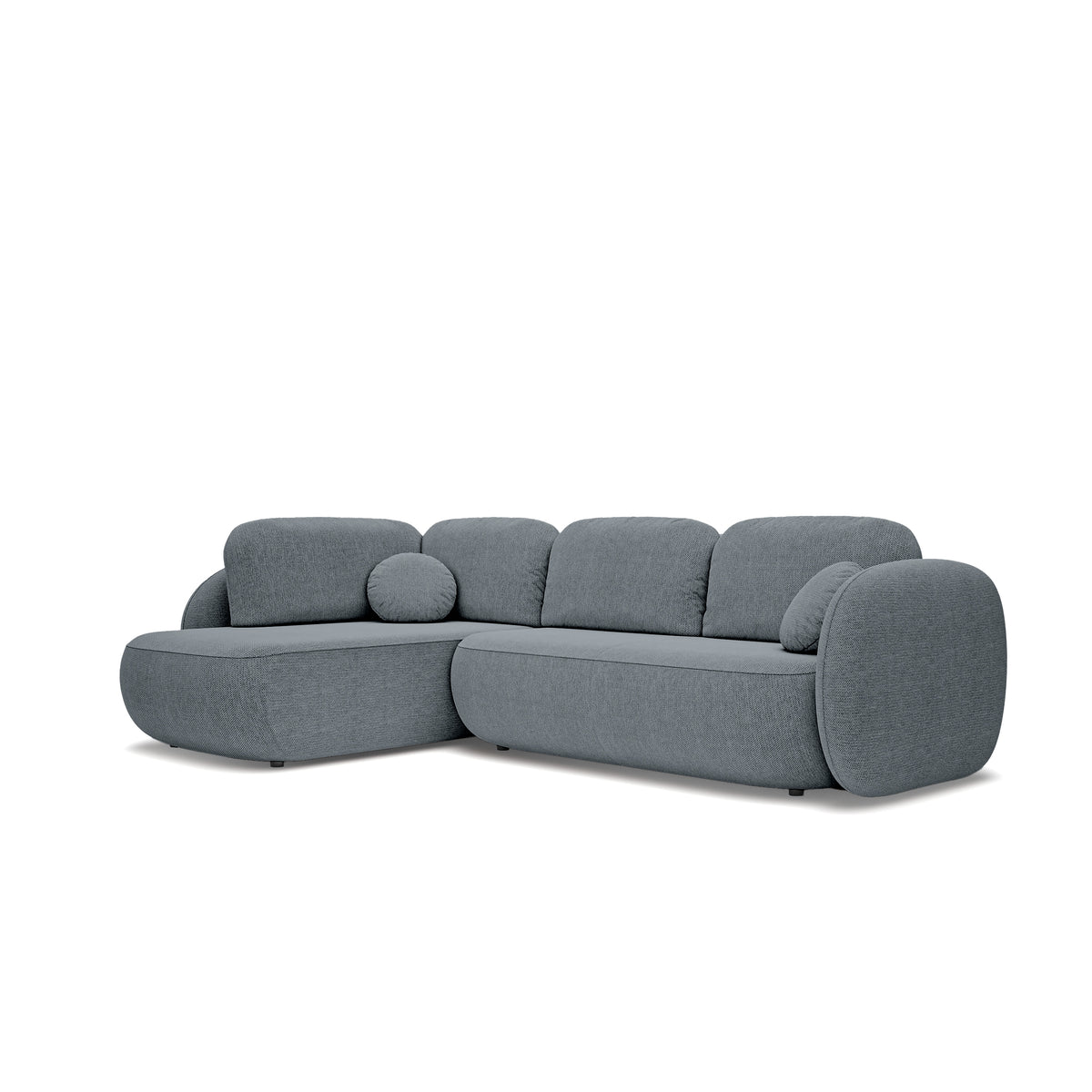 Narożnik z funkcją spania o powierzchni 123x250 w stylu organic modern | OLEMO Lewostronny Ciemny Popiół (ARAGON 93)