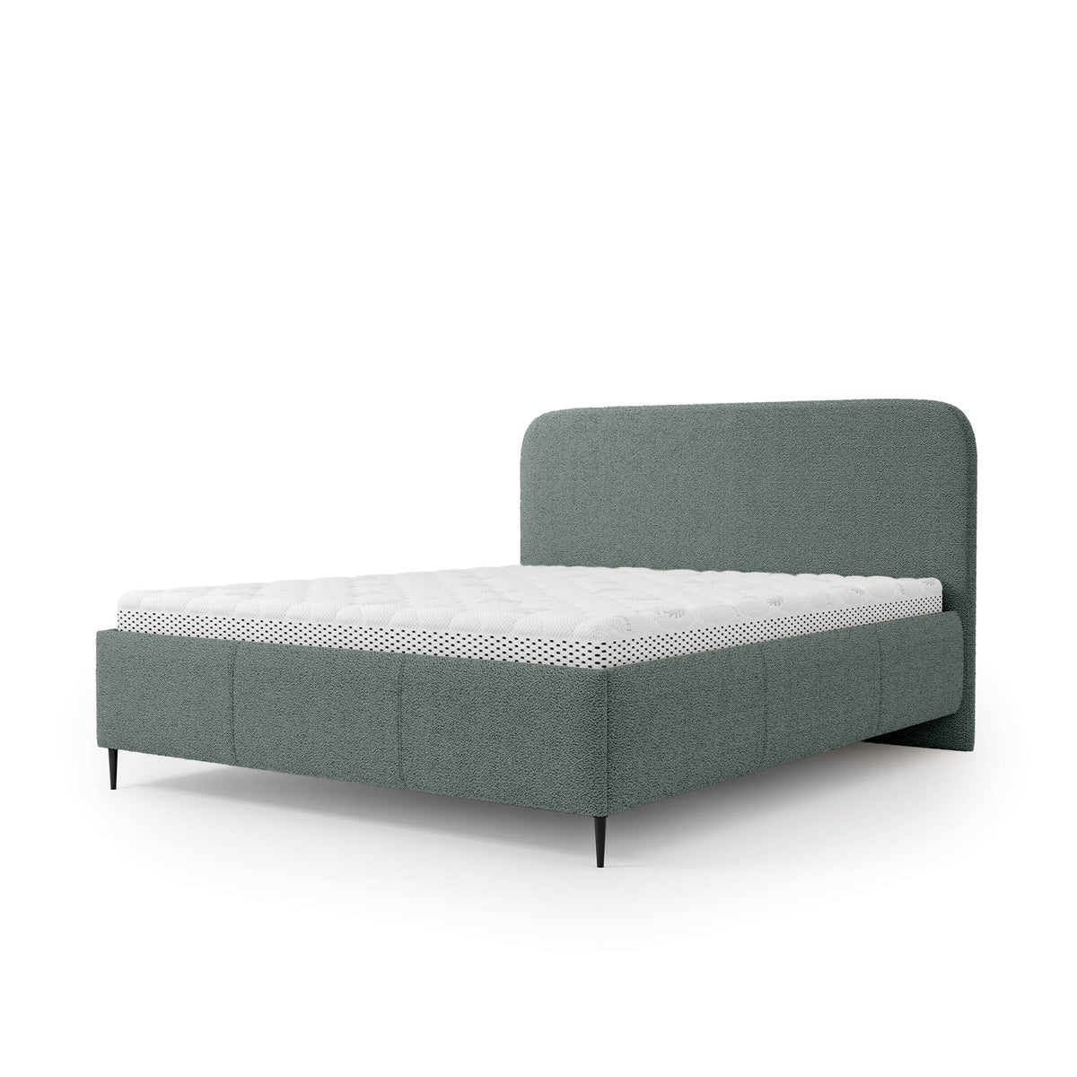 Łóżko tapicerowane z pojemnikiem w stylu nowoczesnym | Edi 160 200 Mgła Oceanu (PERFECT HARMONY 72)