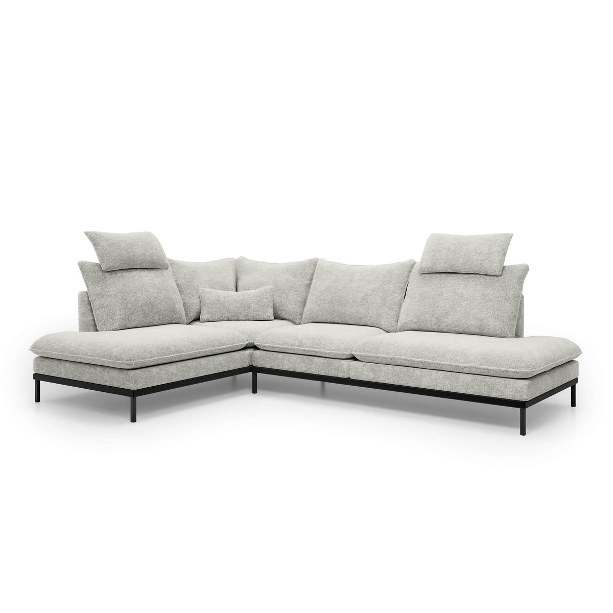 Leafy 4 Seater Premium Corner Sofa 293×198 cm, Elegant Style – Left-Sided, Gray Flame (CREMONA 04)