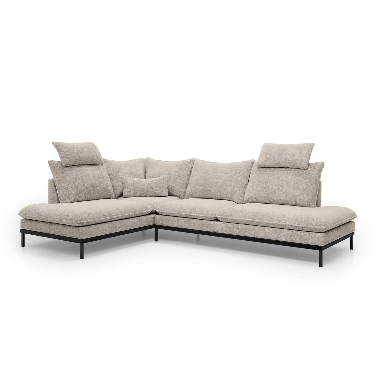 Leafy 4 Seater Premium Corner Sofa 293×198 cm, Elegant Style – Left-Sided, Cream Stone (CREMONA 14)