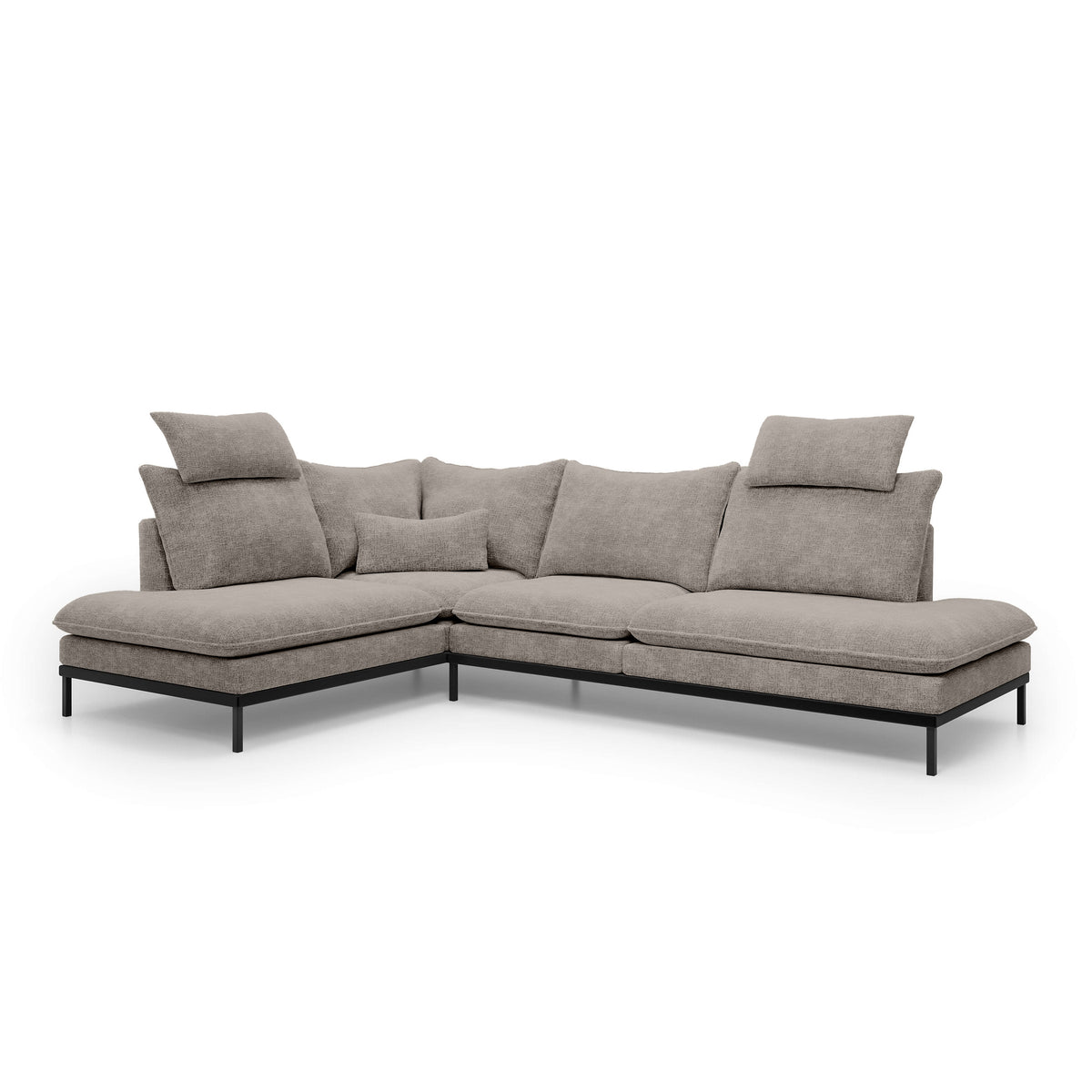 Leafy 4 Seater Premium Corner Sofa 293×198 cm, Elegant Style – Left-Sided, Muted Sepia (CREMONA 24)