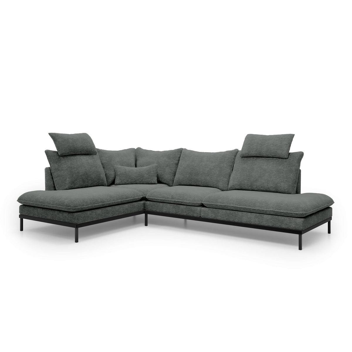 Leafy 4 Seater Premium Corner Sofa 293×198 cm, Elegant Style – Left-Sided, Stone Ash (CREMONA 93)