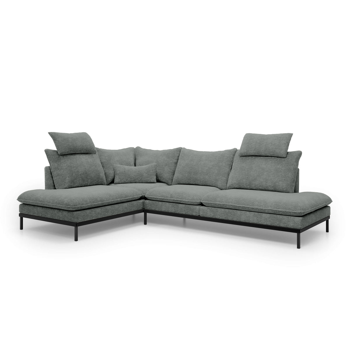 Leafy 4 Seater Premium Corner Sofa 293×198 cm, Elegant Style – Left-Sided, Smoke Gray (CREMONA 96)
