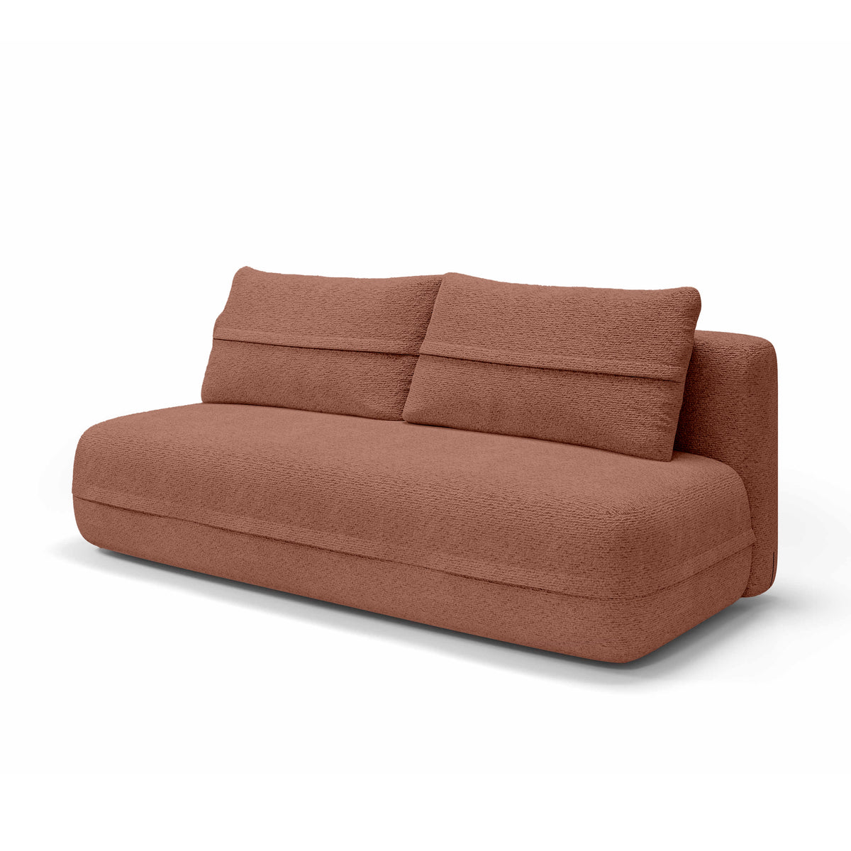 Sofa 2-osobowa z funkcją spania 206 cm w stylu minimalistycznym | Lento Karmelowa Ochra (CREMONA 52)