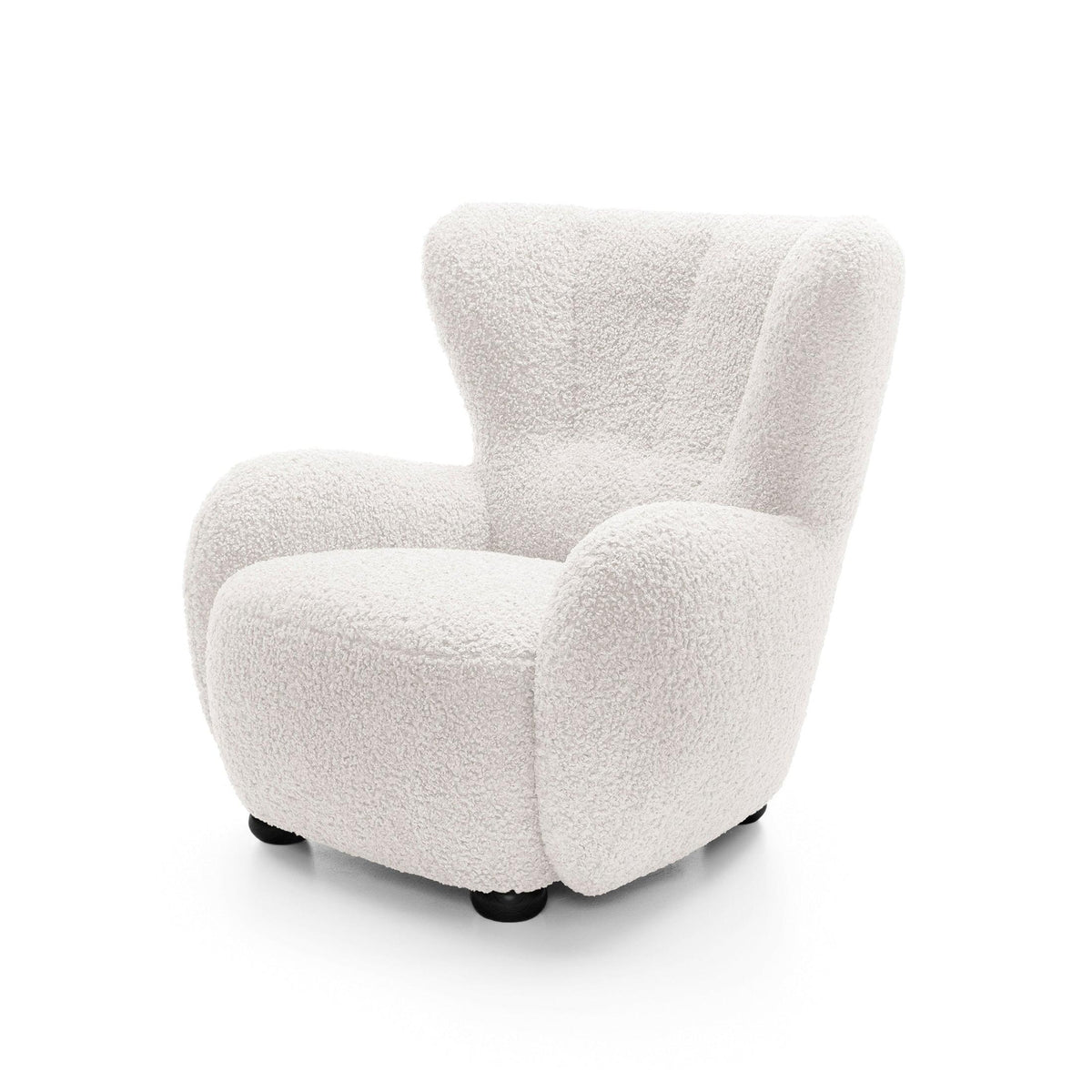Fotel 88 cm do relaksu w stylu skandynawskim | Tedi Jasny Pergamin (ROLF 04) Czarny