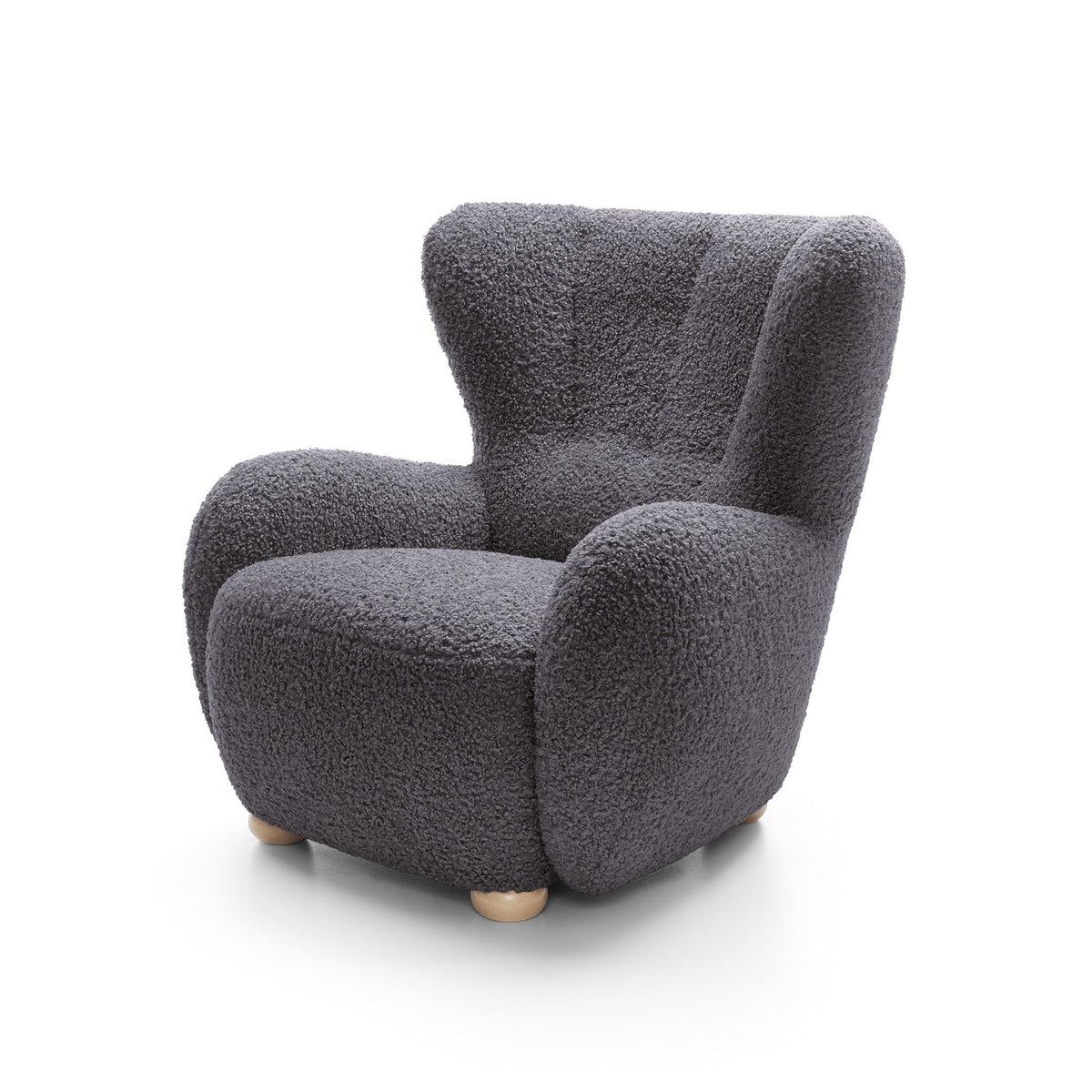 Fotel 88 cm do relaksu w stylu skandynawskim | Tedi Czarny Heban (ROLF 08) Buk