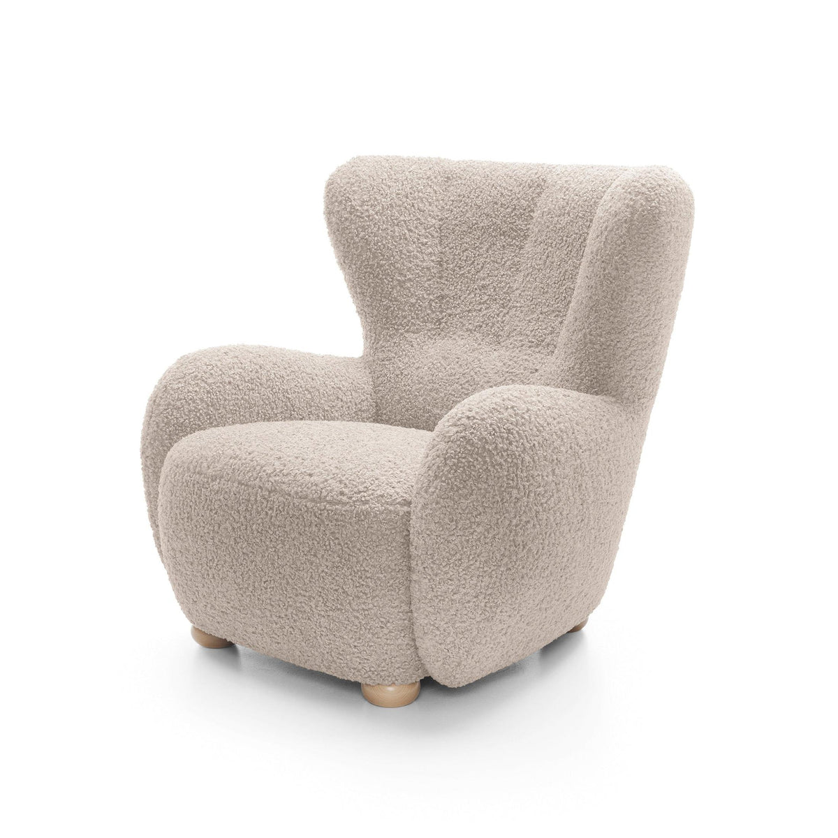 Fotel 88 cm do relaksu w stylu skandynawskim | Tedi Karmelowy Piasek (ROLF 02) Buk