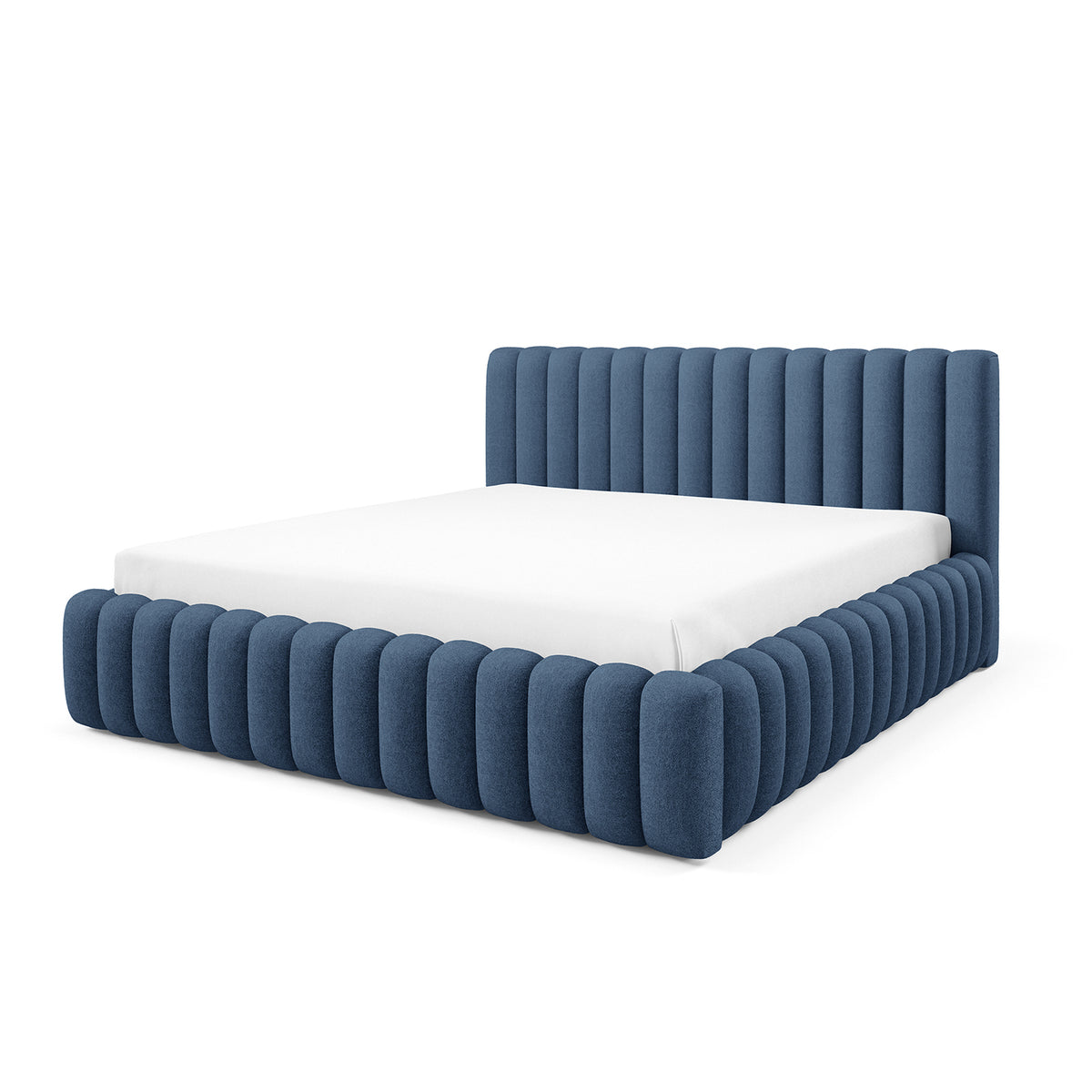 Pastel Upholstered Ottoman Bed with Storage, Modern Soft Style, Doha Fabric – photo 9