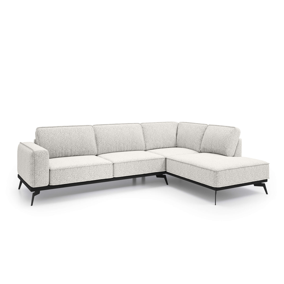 Narożnik Premium 293 cm w stylu nowoczesnym | Rosalia Prawostronna Porcelanowa Biel (ARAGON 01)