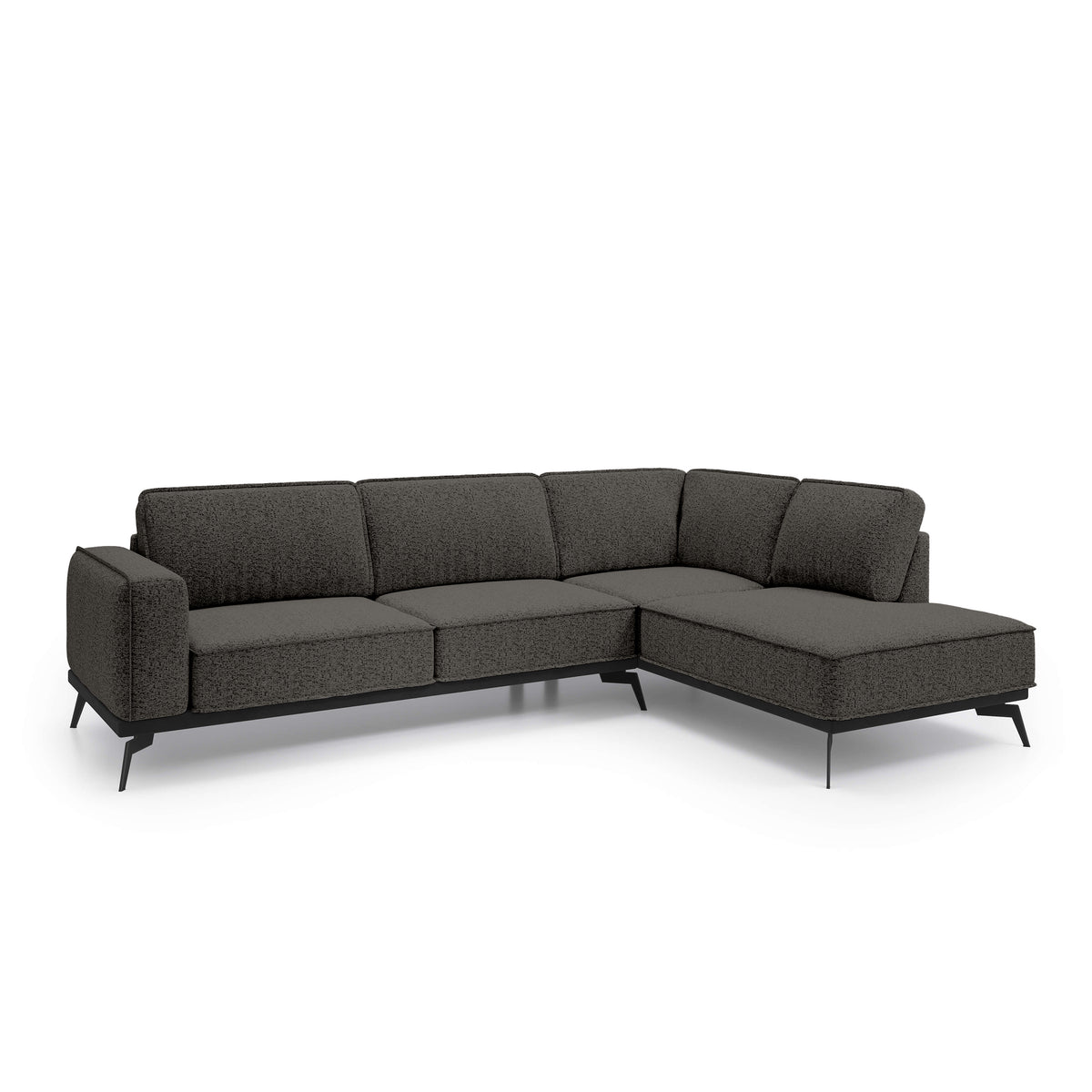 Narożnik Premium 293 cm w stylu nowoczesnym | Rosalia Prawostronna Bazaltowy Brąz (ARAGON 97)