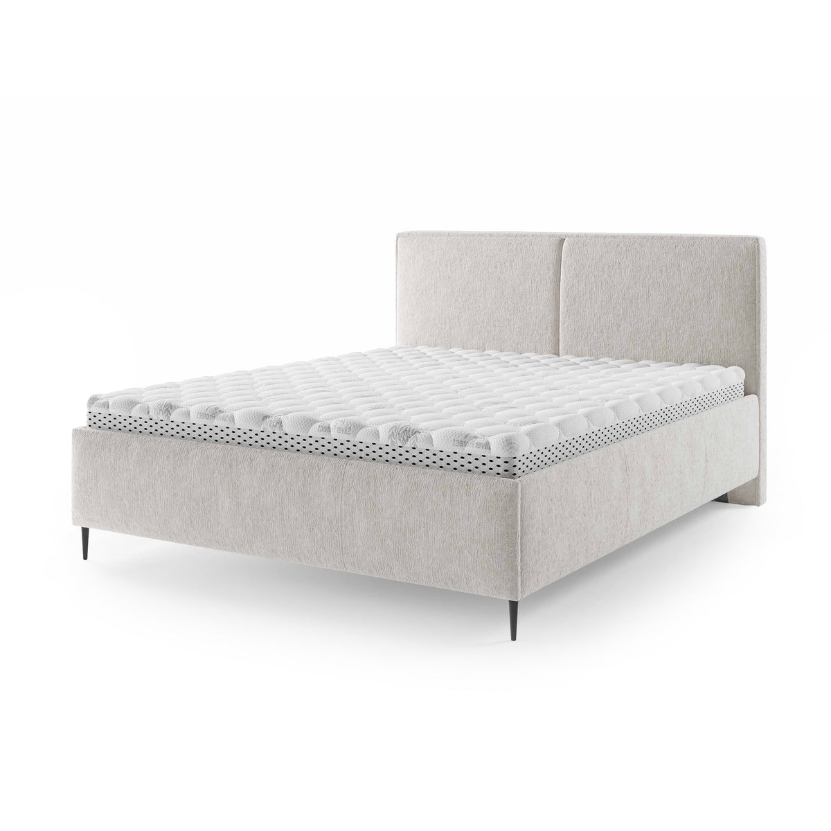 Łóżko tapicerowane Hatti 140x200, 160x200 i 180x200 z pojemnikiem w stylu minimalistycznym – zdjęcie główne