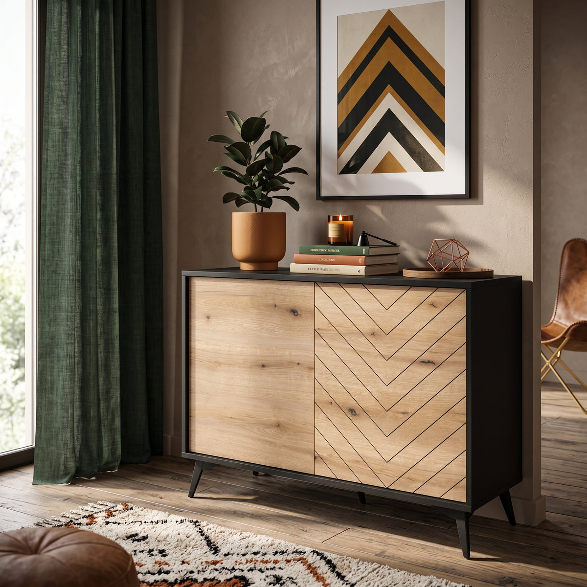 Komoda Nirwana 104x78 w stylu loftowym – w aranżacji wnętrza