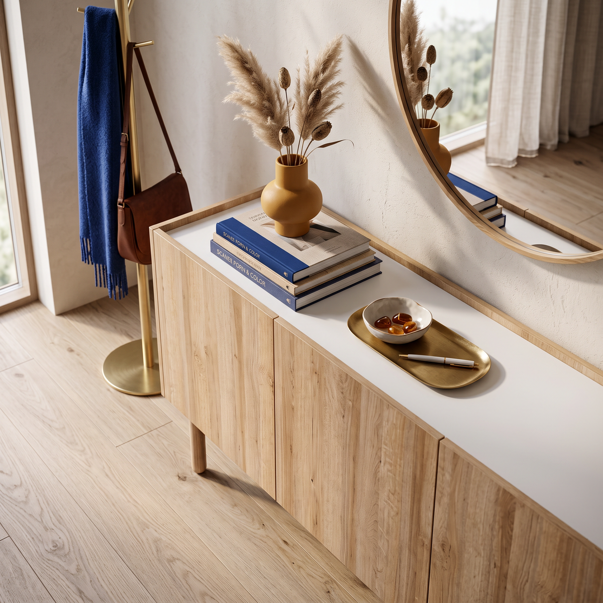 Komoda Anawa 144x68 w stylu boho – w aranżacji wnętrza