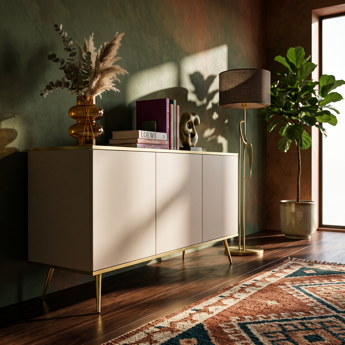 Komoda Meva 160x85 w stylu glamour – w aranżacji wnętrza
