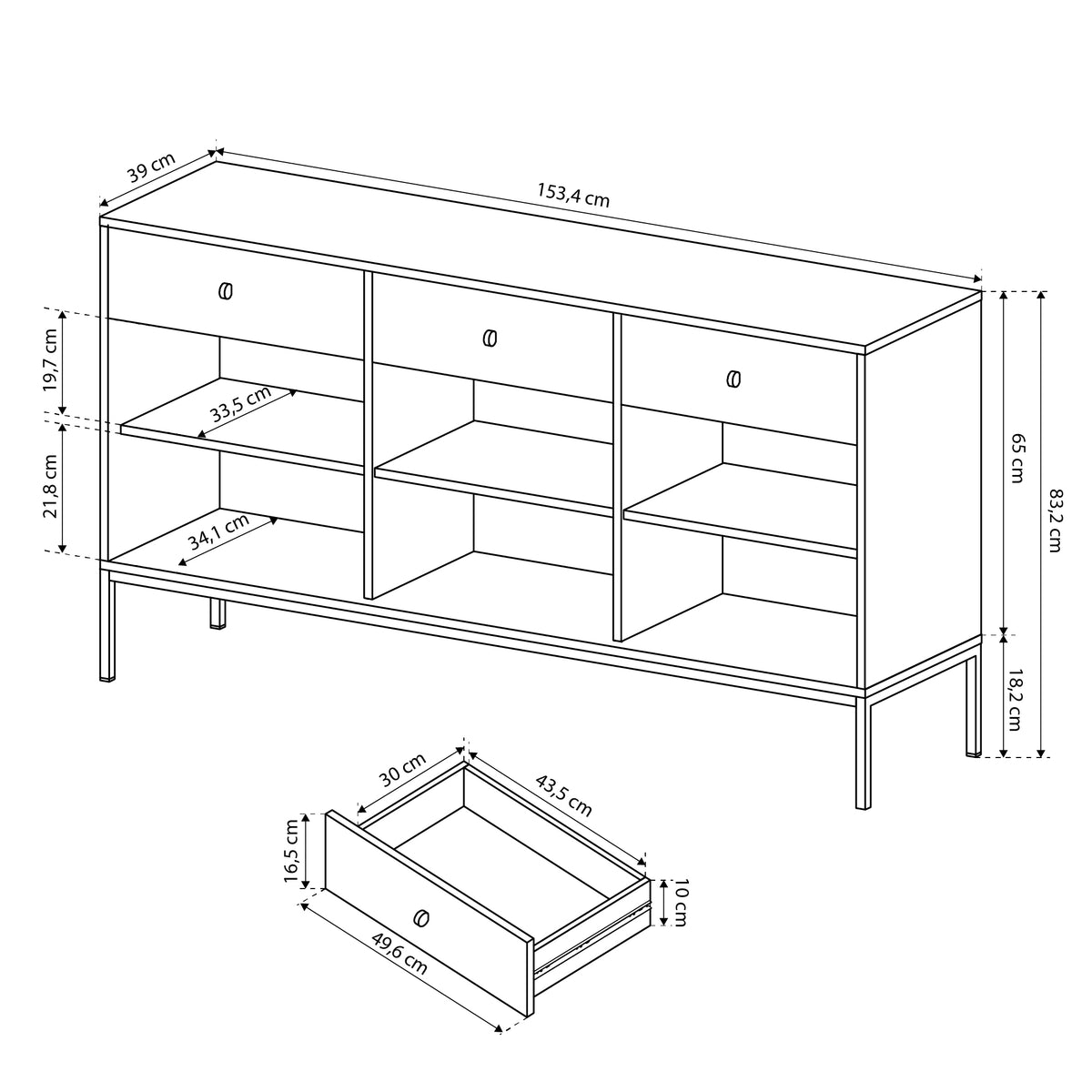 Komoda Kviat 154x84 w stylu vintage – zdjęcie 14