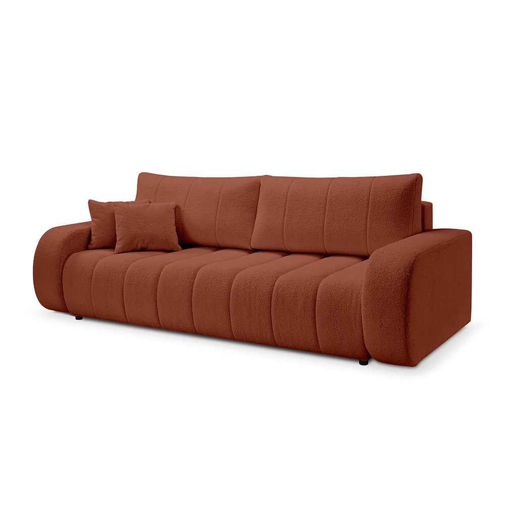 Sofa 3-osobowa z funkcją spania 144x200 w stylu skandynawskim | BALOA Miedziany Blask (LAMBI 14)
