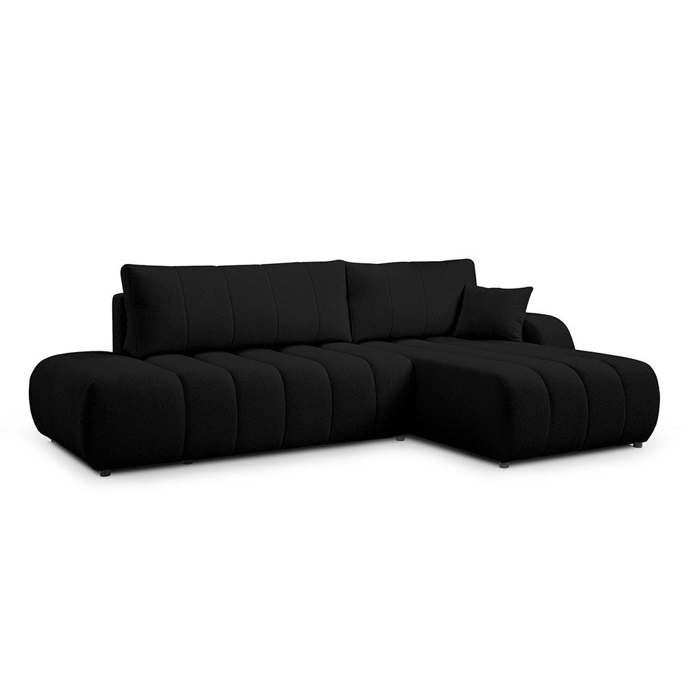 Narożnik z funkcją spania DL 276 cm w stylu nowoczesnym | BALOA Prawostronna Onyks (LAMBI 13)