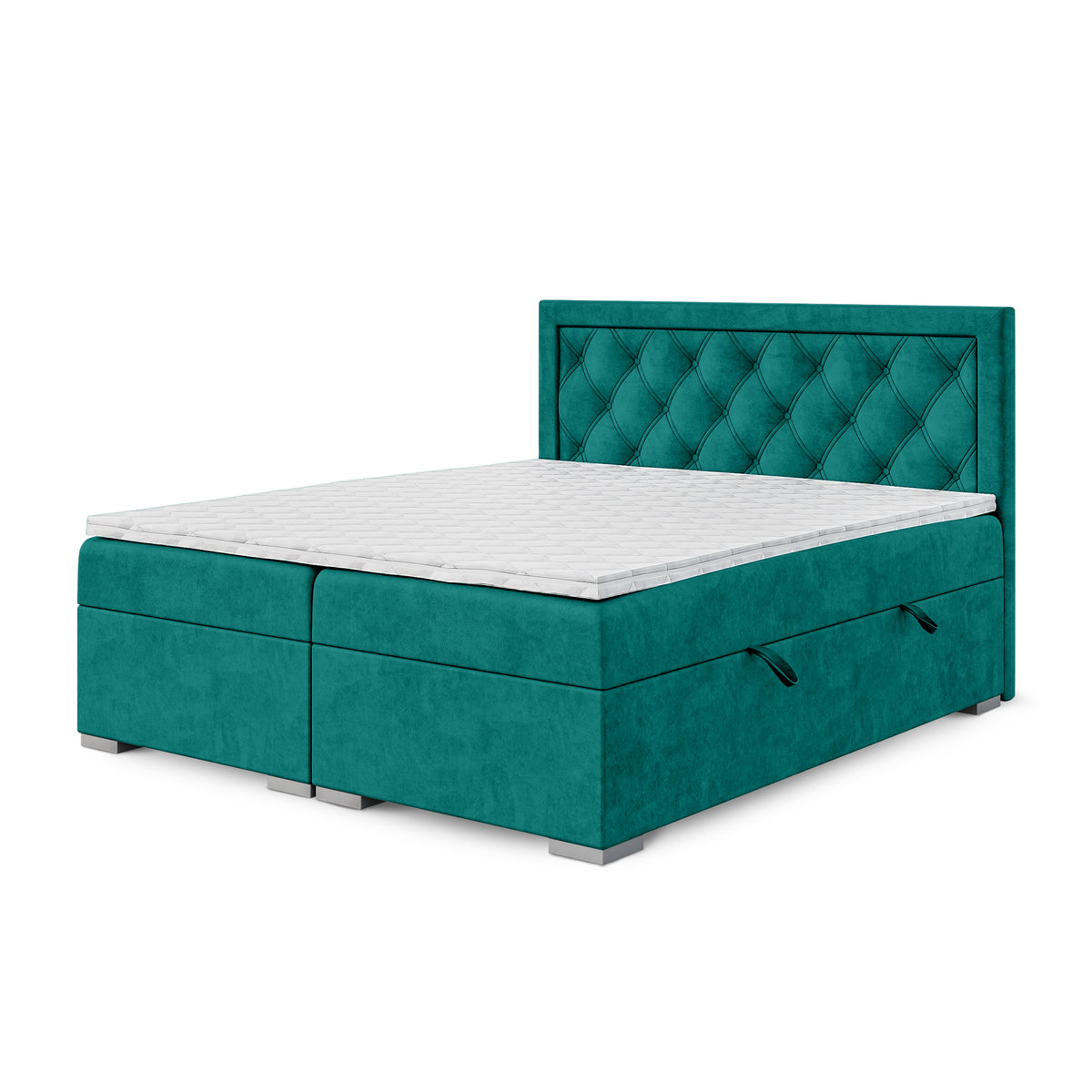 Łóżko kontynentalne Santia pikowane w romby z dwoma pojemnikami w stylu glamour w tkaninie MAGIC VELVET – zdjęcie 31