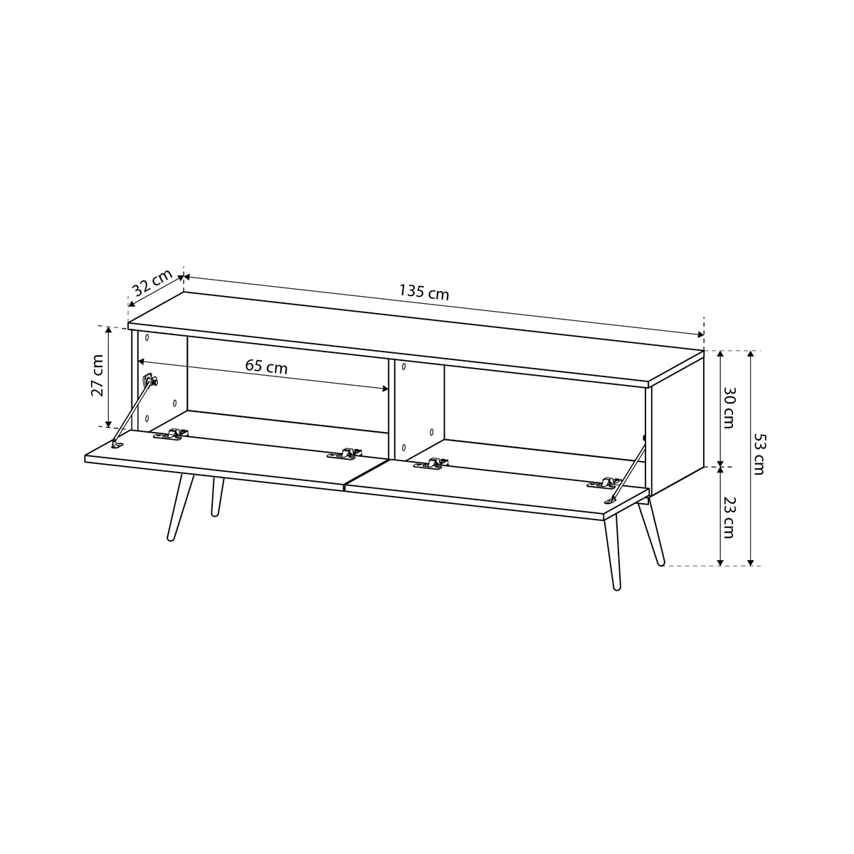 Szafka RTV Meva 135x30 w stylu nowoczesnym – zdjęcie 5