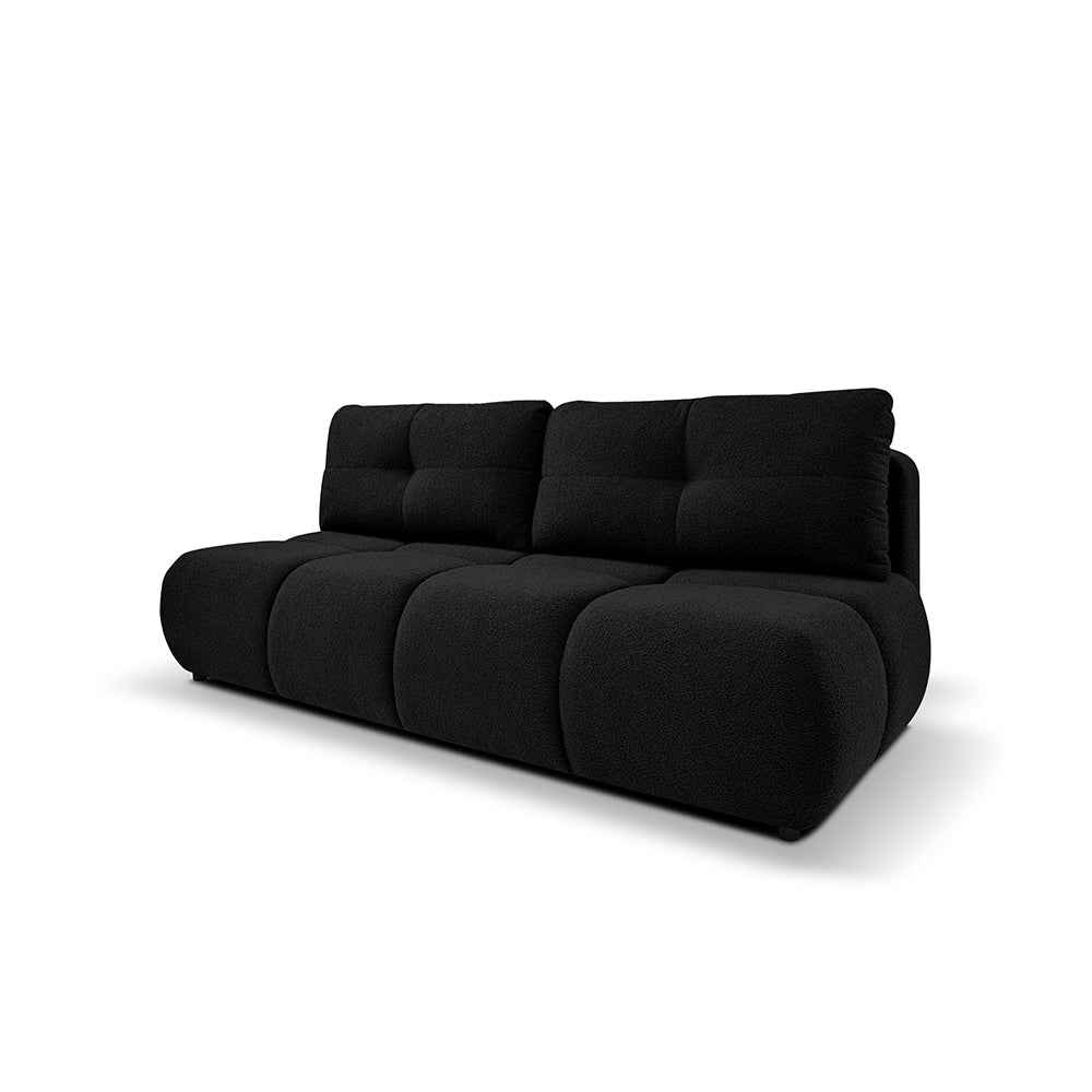 Sofa 3-osobowa z funkcją spania 142x200 w stylu miękkiego minimalizmu | Milorya Głęboka Otchłań (NOW OR NEVER 100)