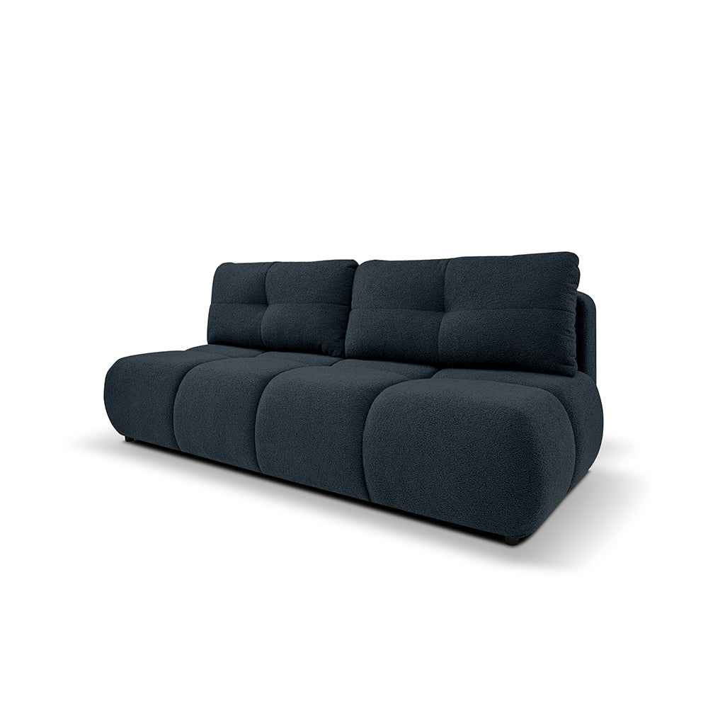 Sofa 3-osobowa z funkcją spania 142x200 w stylu miękkiego minimalizmu | Milorya Nocny Grafit (NOW OR NEVER 79)