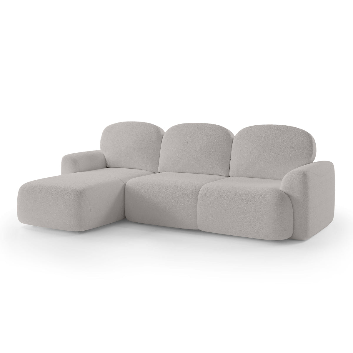 Narożnik z funkcją spania 3–4 osobowy DL 260 cm w stylu nowoczesnym | Bulu Lewostronna Popieliste Lustro (PERFECT HARMONY 80)