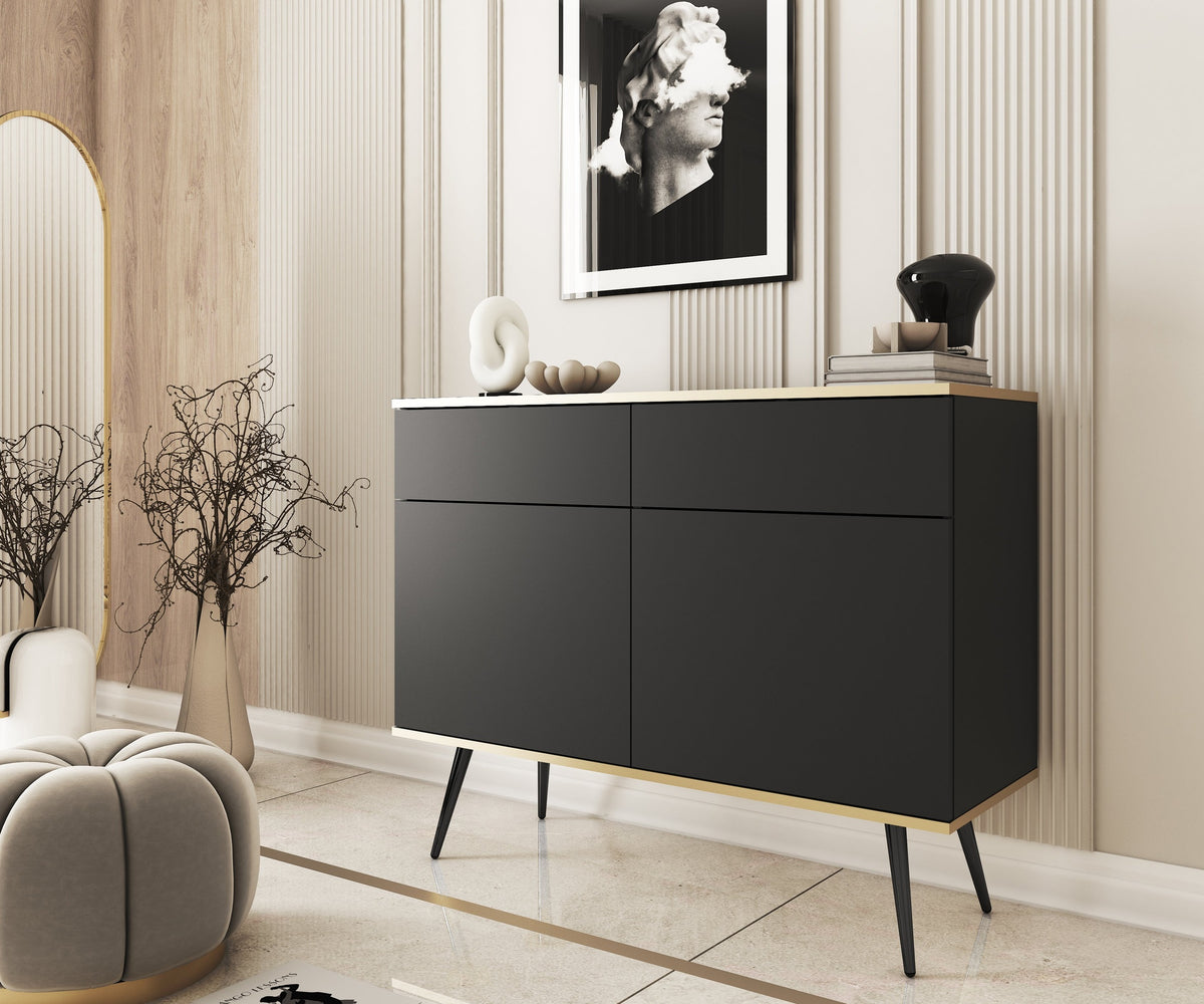 Komoda Meva 107x85 w stylu glamour – w aranżacji wnętrza