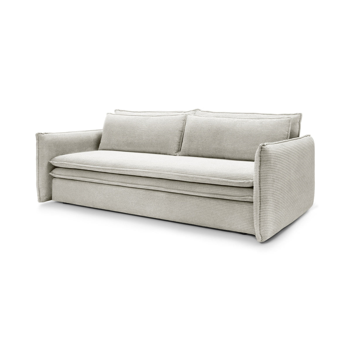 Sofa z funkcją spania 140x200 z pojemnikiem | Lily Lniany Krem (POSO 100)