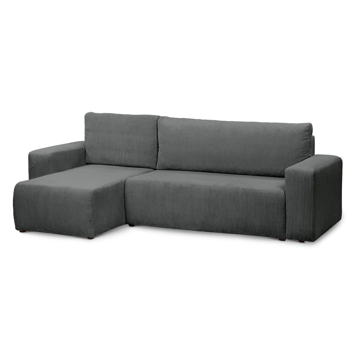 Narożnik uniwersalny z funkcją spania 3-osobowy 200x142–154 w stylu loft | Kingi Cynk (POSO 115) Uniwersalny