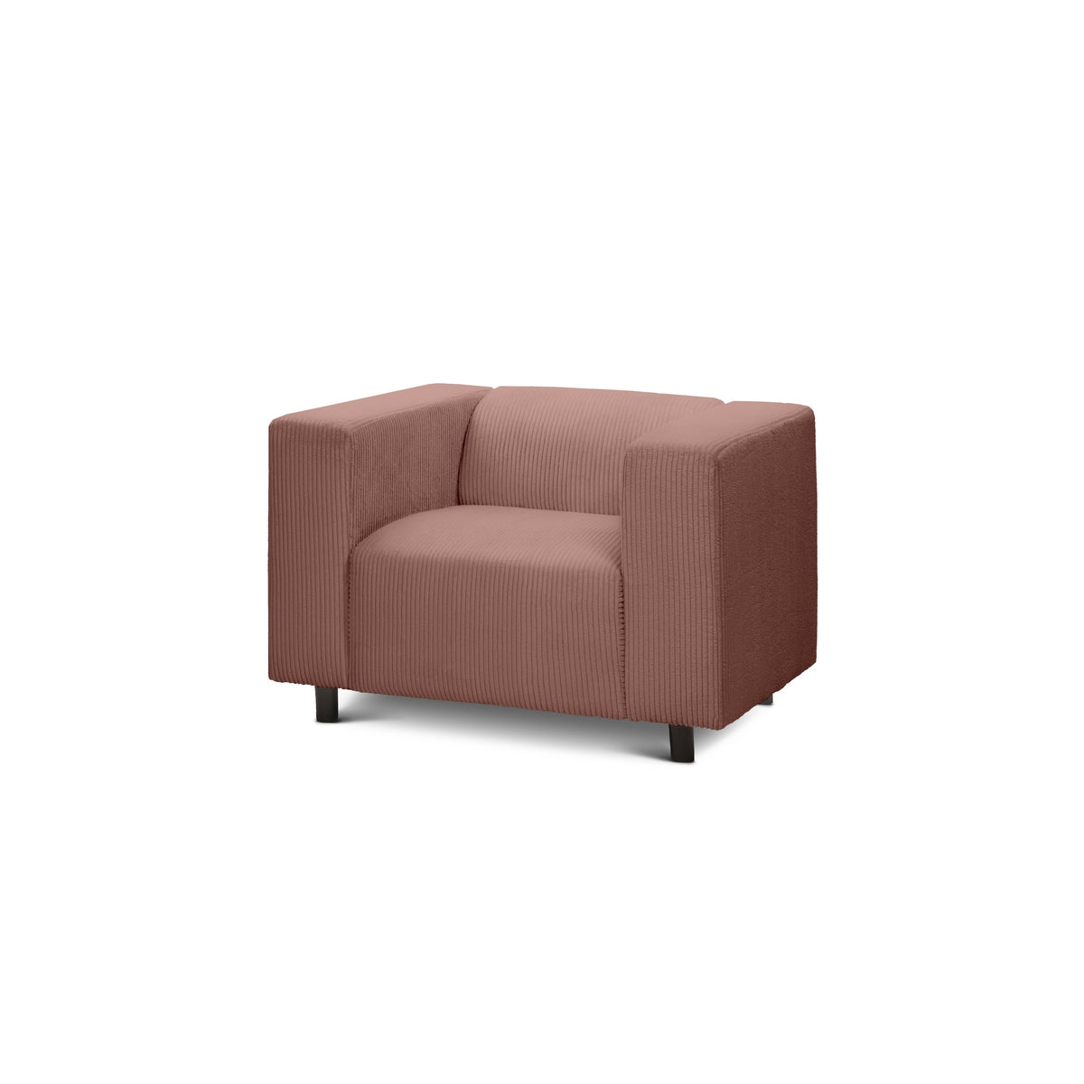 Fotel 95 cm do relaksu w stylu skandynawskim | July Ceglane Ciepło (POSO 29)