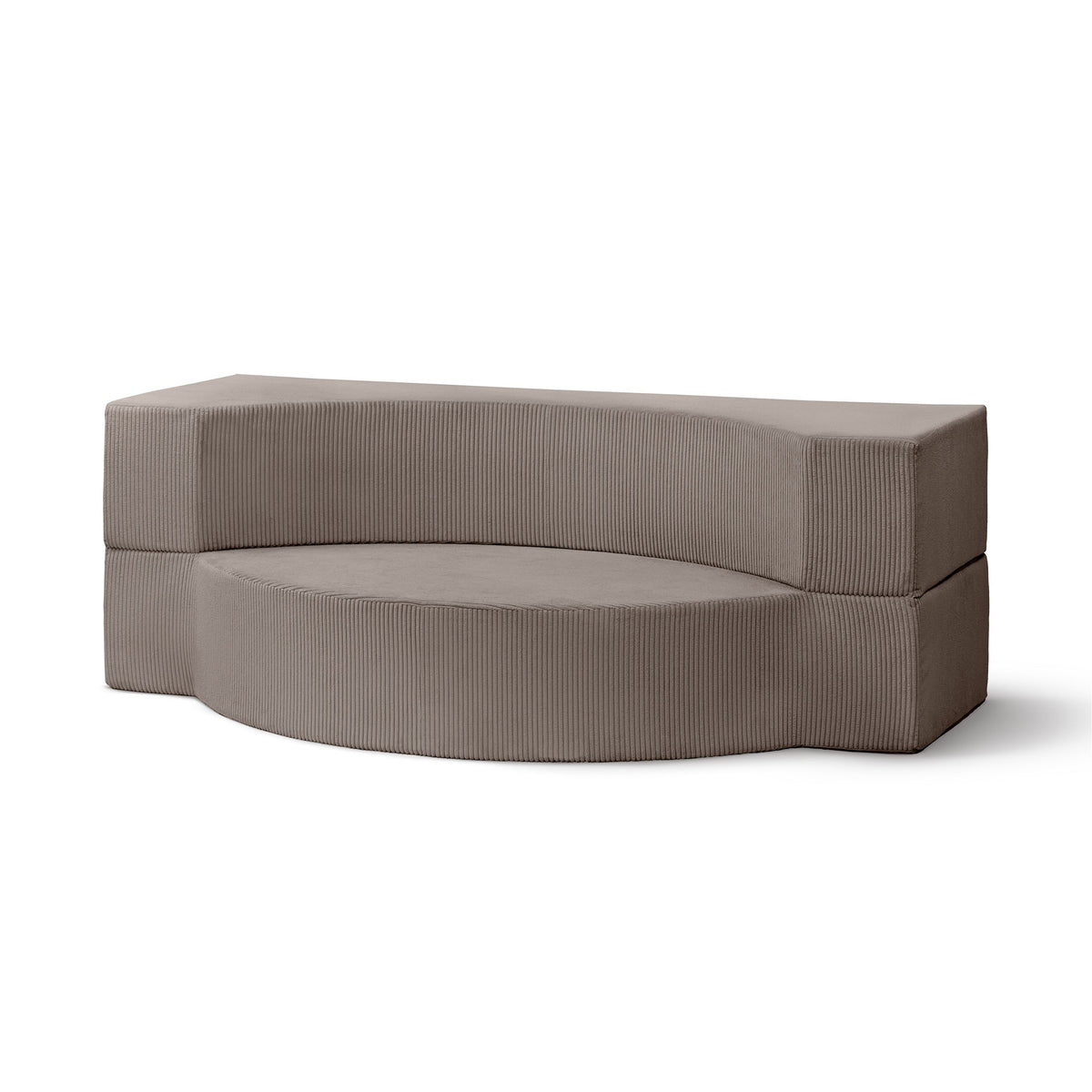 Sofa piankowa modułowa 200 cm z funkcją spania w stylu japandi | Lunaria Szampański Popiół (POSO 03)