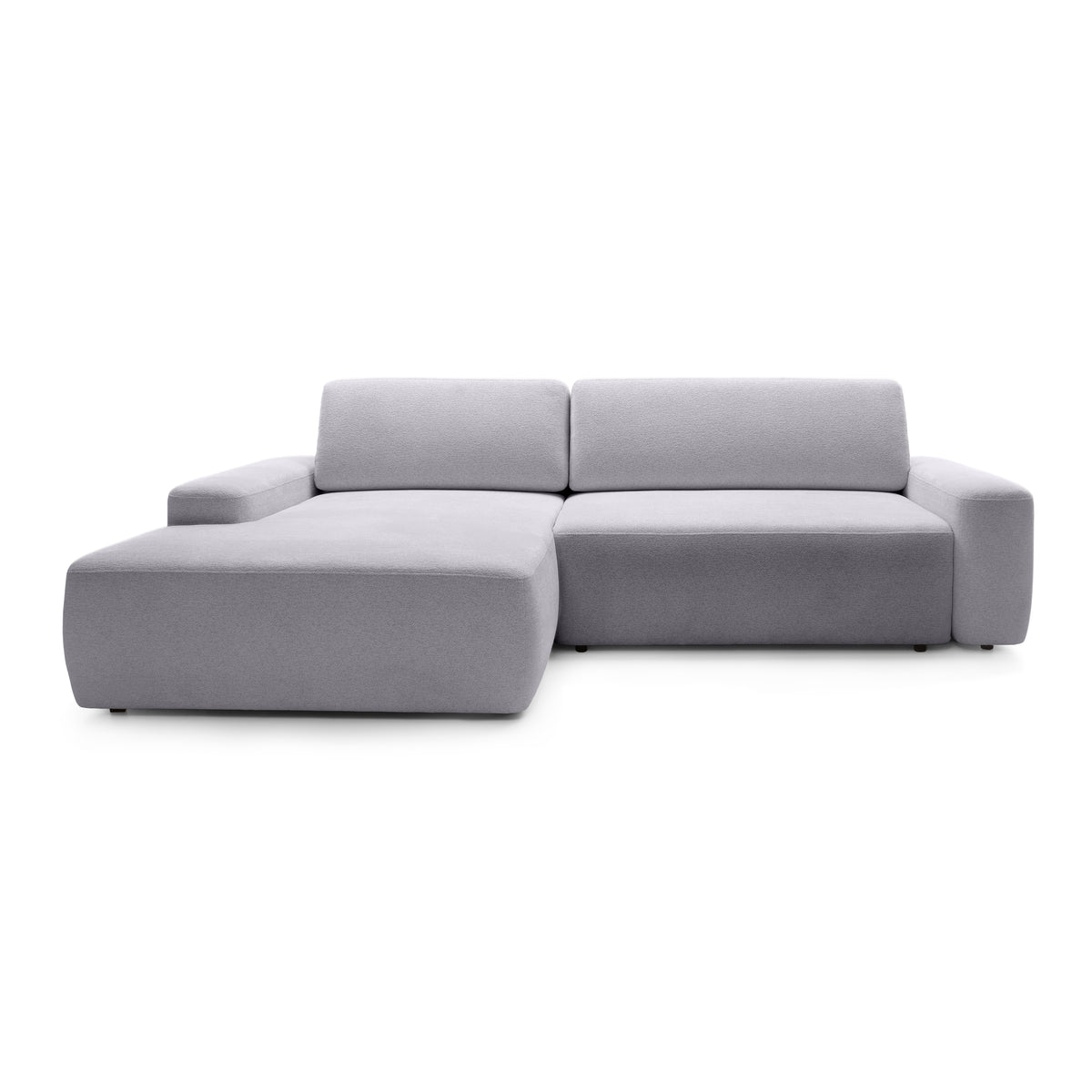 Narożnik z funkcją spania 3-osobowy 125x210 w stylu nowoczesnym | Bamby Lewostronny Szary Opal (RAVEN 06)