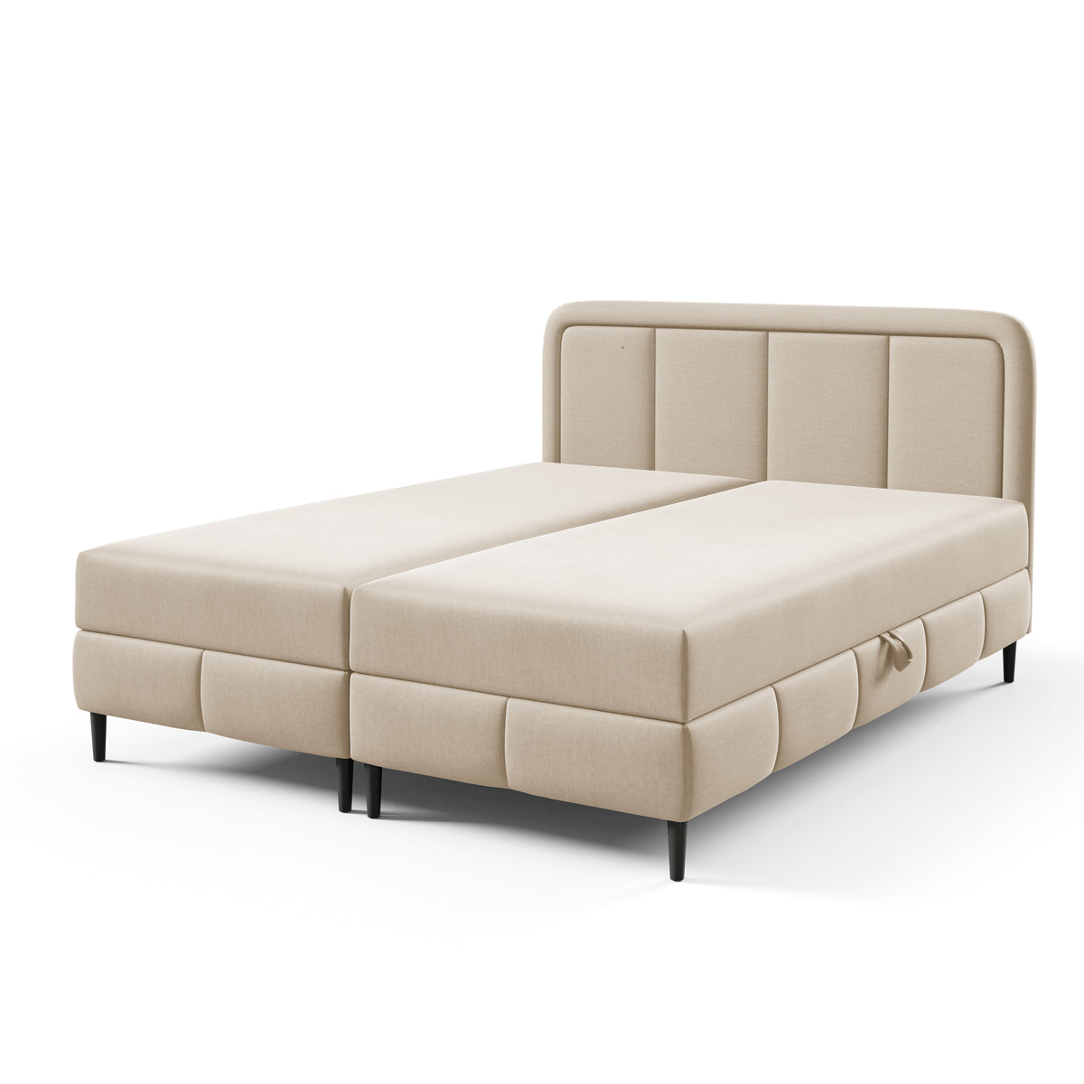 Pole Continental Divan Bed with Storage – Almond Cream (ROUGE 01), 200