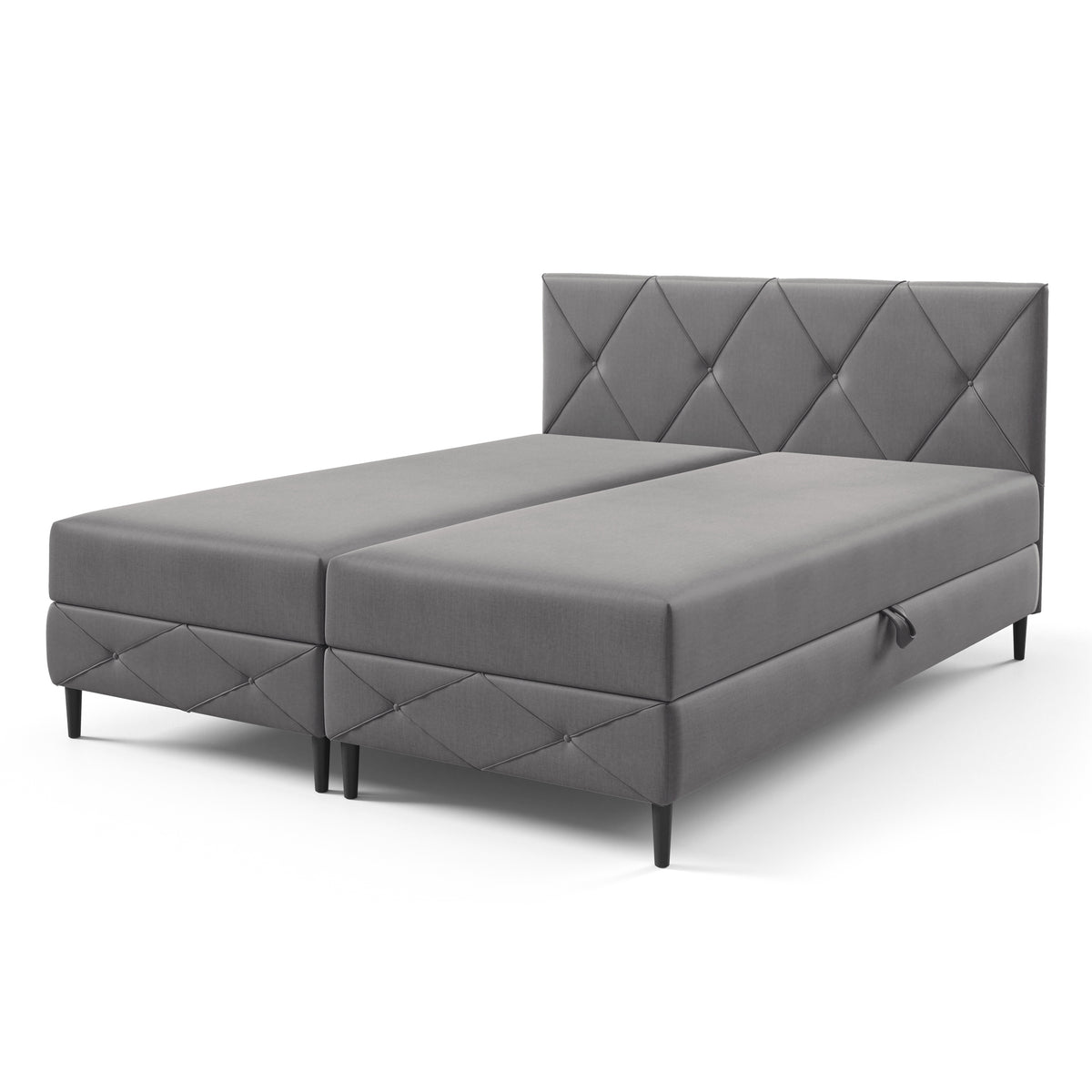 Wianec Continental Divan Bed with Storage, Classic Style – Smoky Ash (ROUGE 16), 200