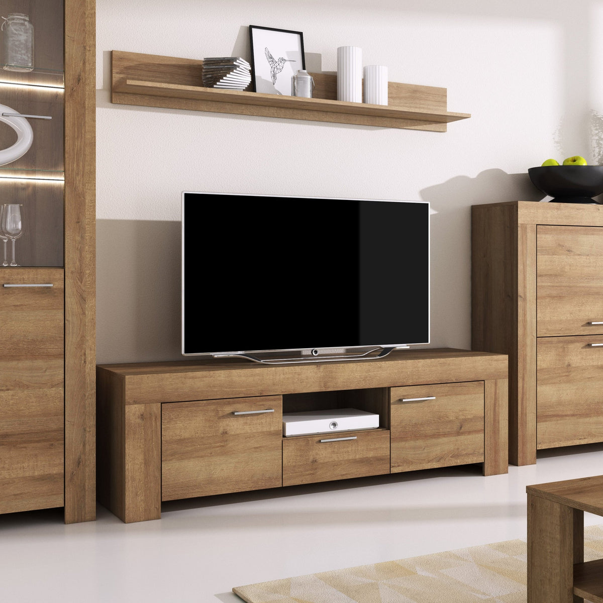 Zestaw RTV z półką 155x50+155x20 w stylu nowoczesnym – model Gorky – zdjęcie 7
